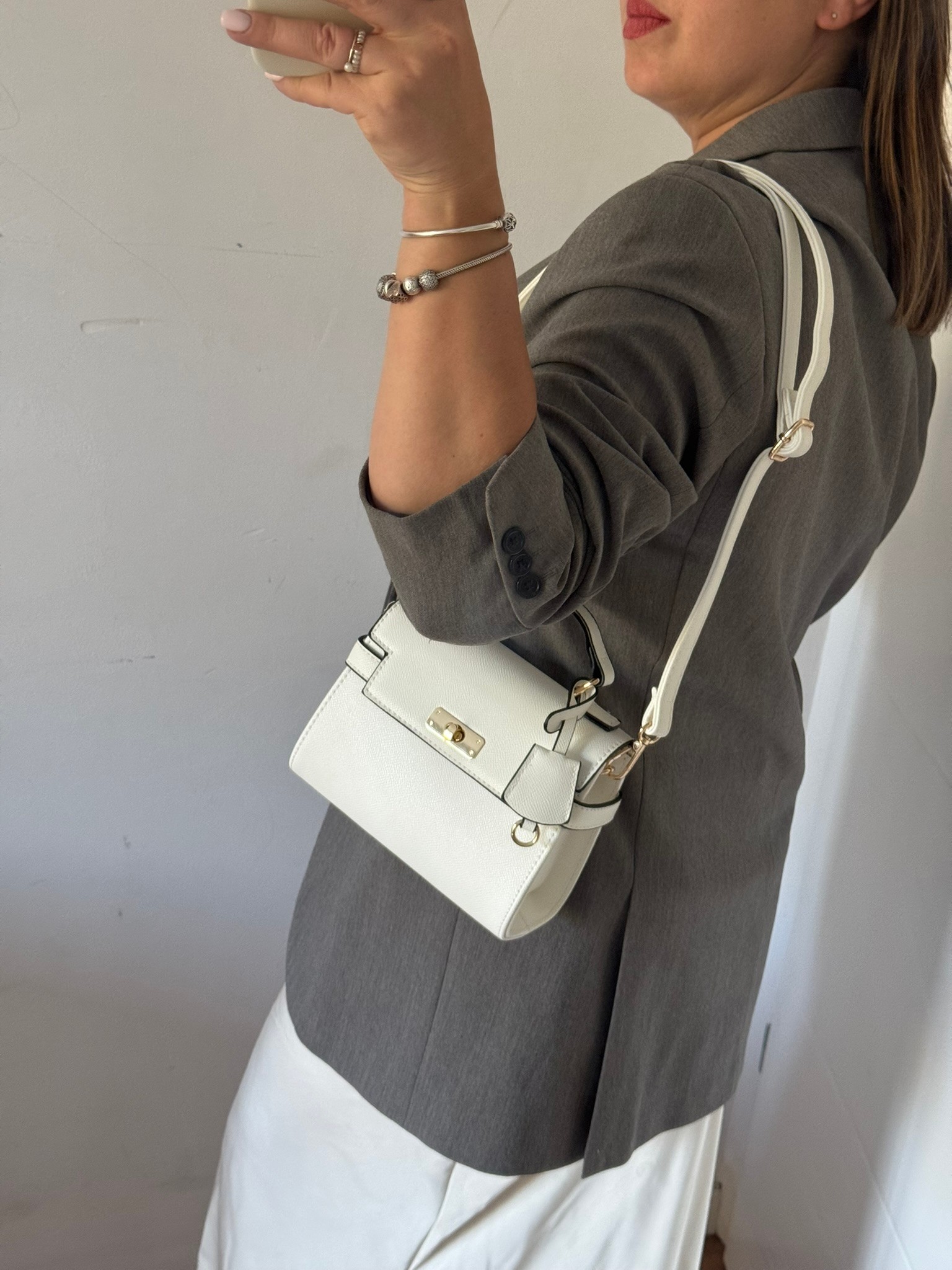 Torebka listonoszka Gallantry biała - obrazek 6