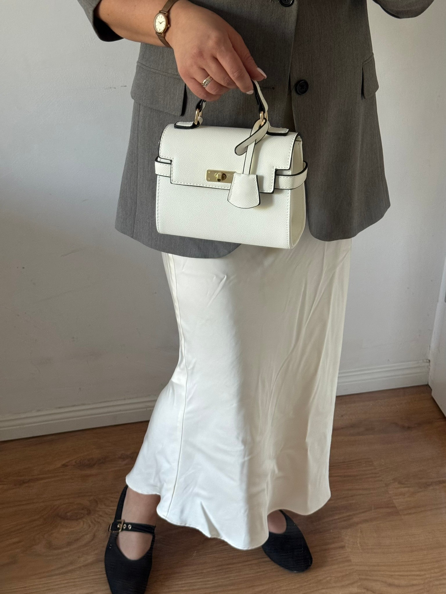 Torebka listonoszka Gallantry biała - obrazek 7