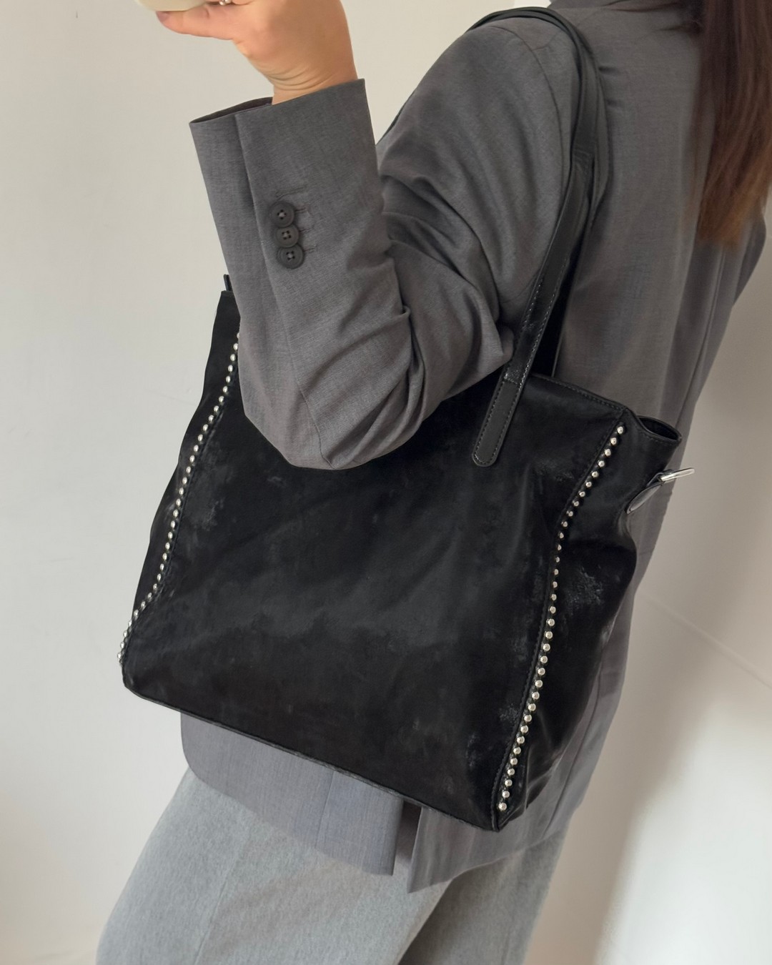 torebka shopper perełki