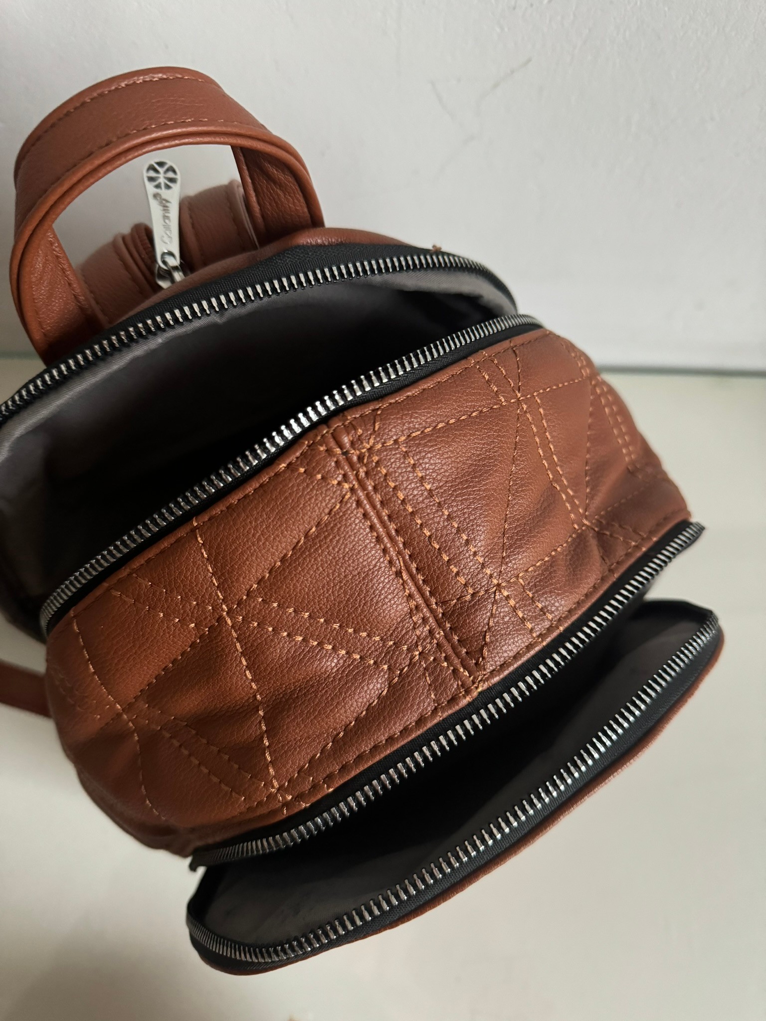 Plecak torebka Gallantry Paris camel pikowany - obrazek 4