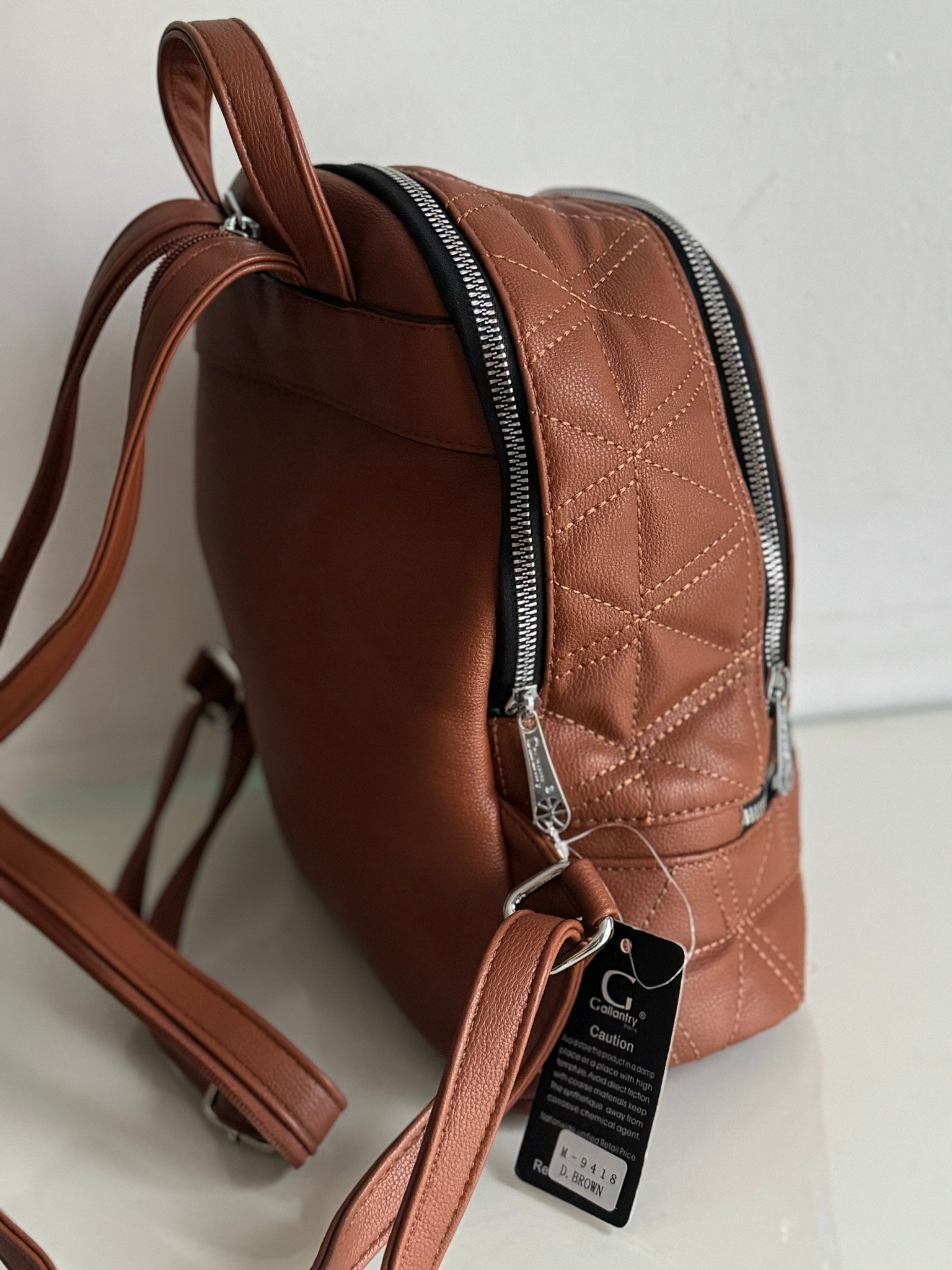 Plecak torebka Gallantry Paris camel pikowany - obrazek 5