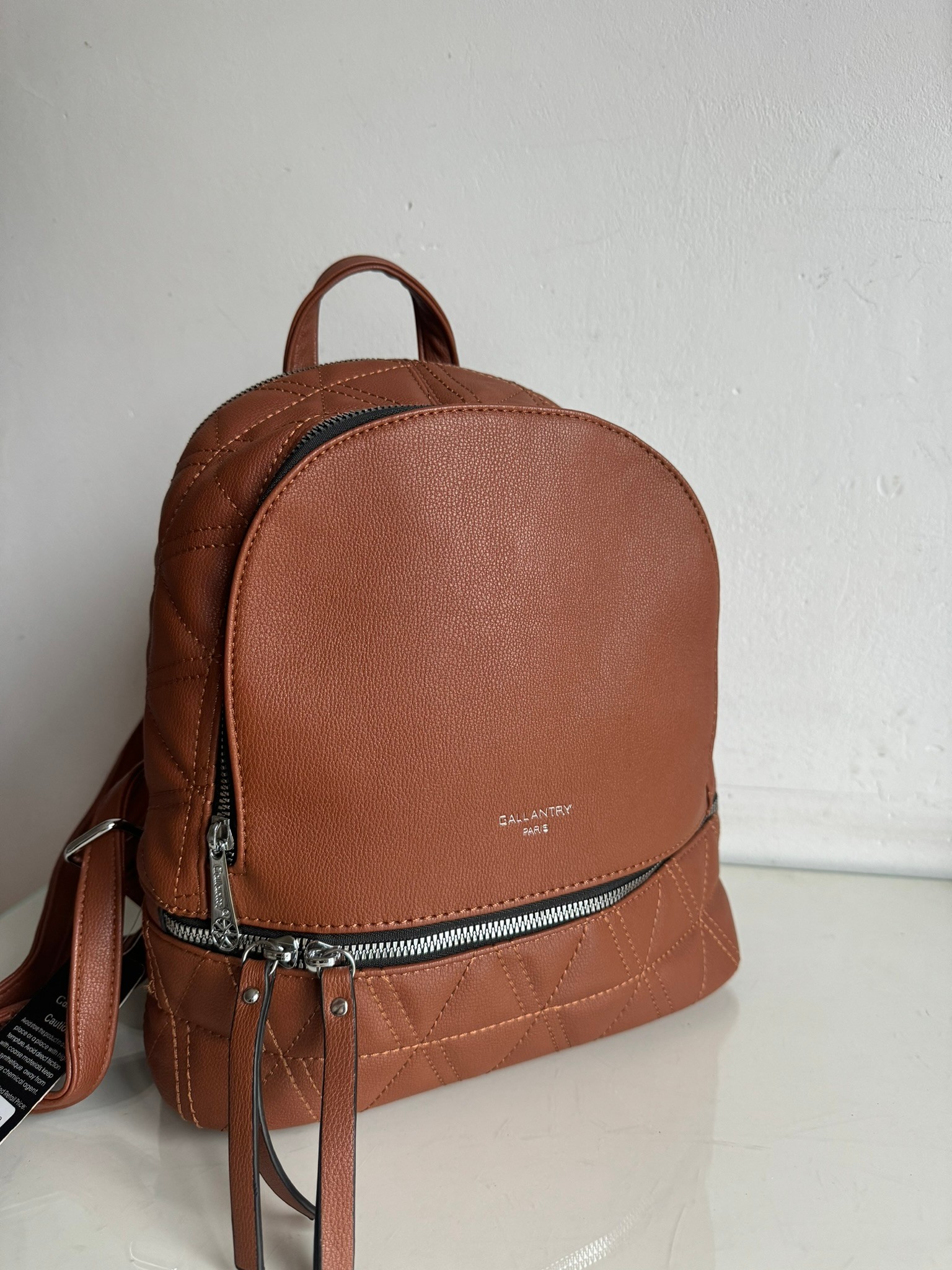 Plecak torebka Gallantry Paris camel pikowany - obrazek 8