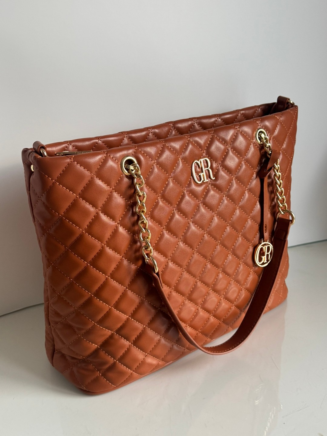 Torebka shopper Georges Rech pikowana camel - obrazek 3