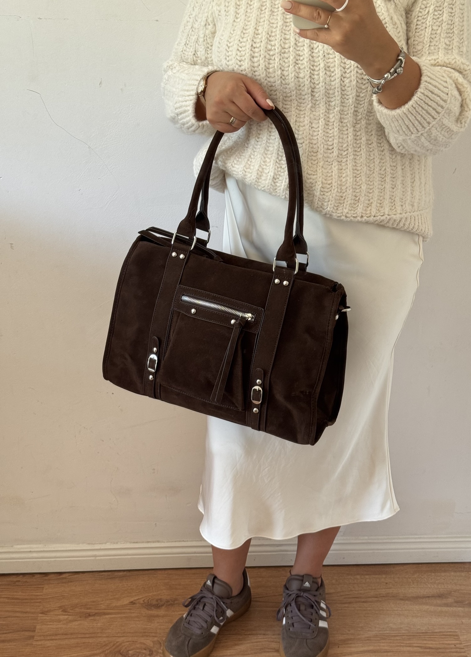 Torebka shopper czekoladowa Flora&co. - obrazek 7