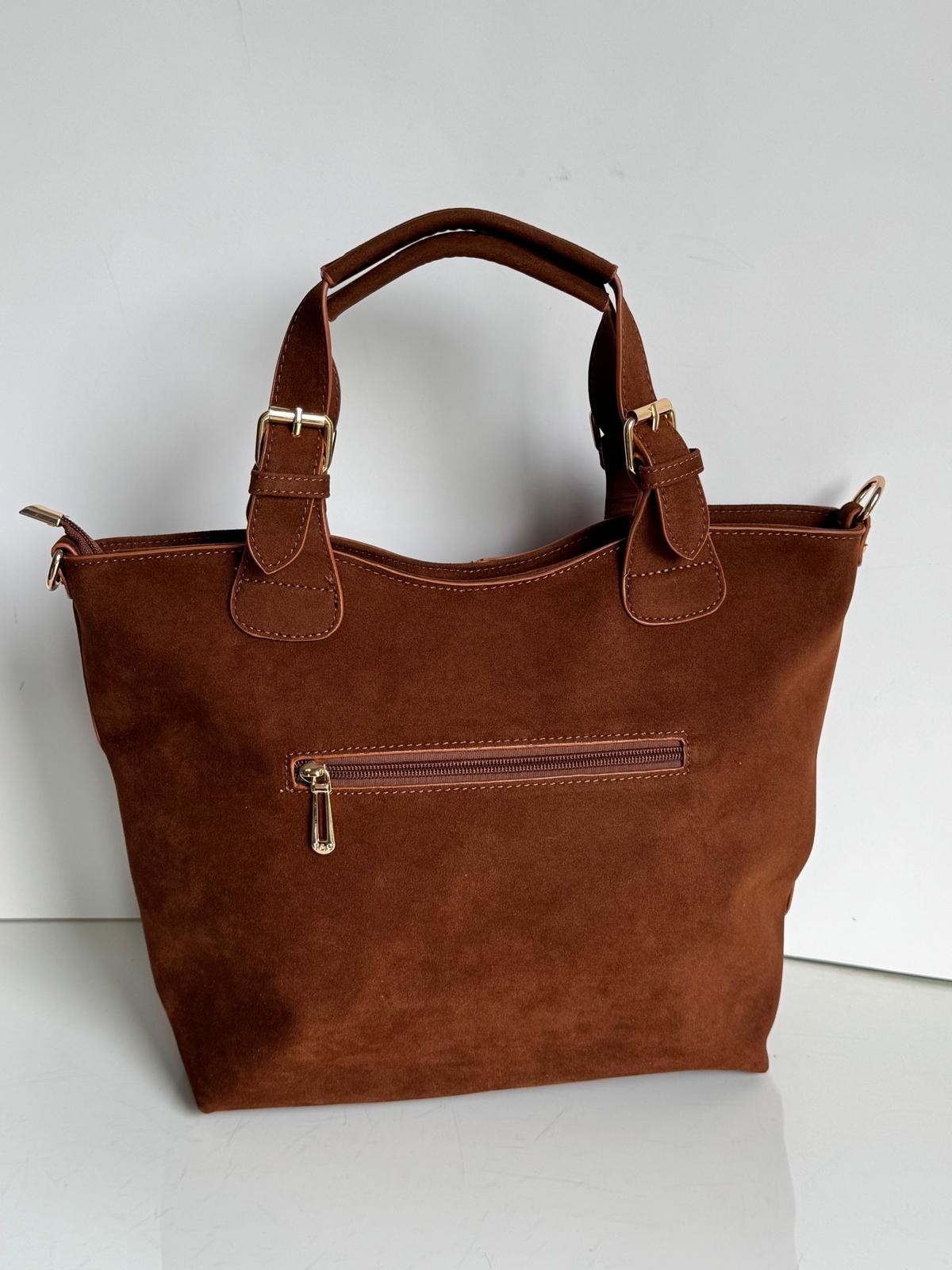 Torebka shopper Camelowa Flora&co. - obrazek 4