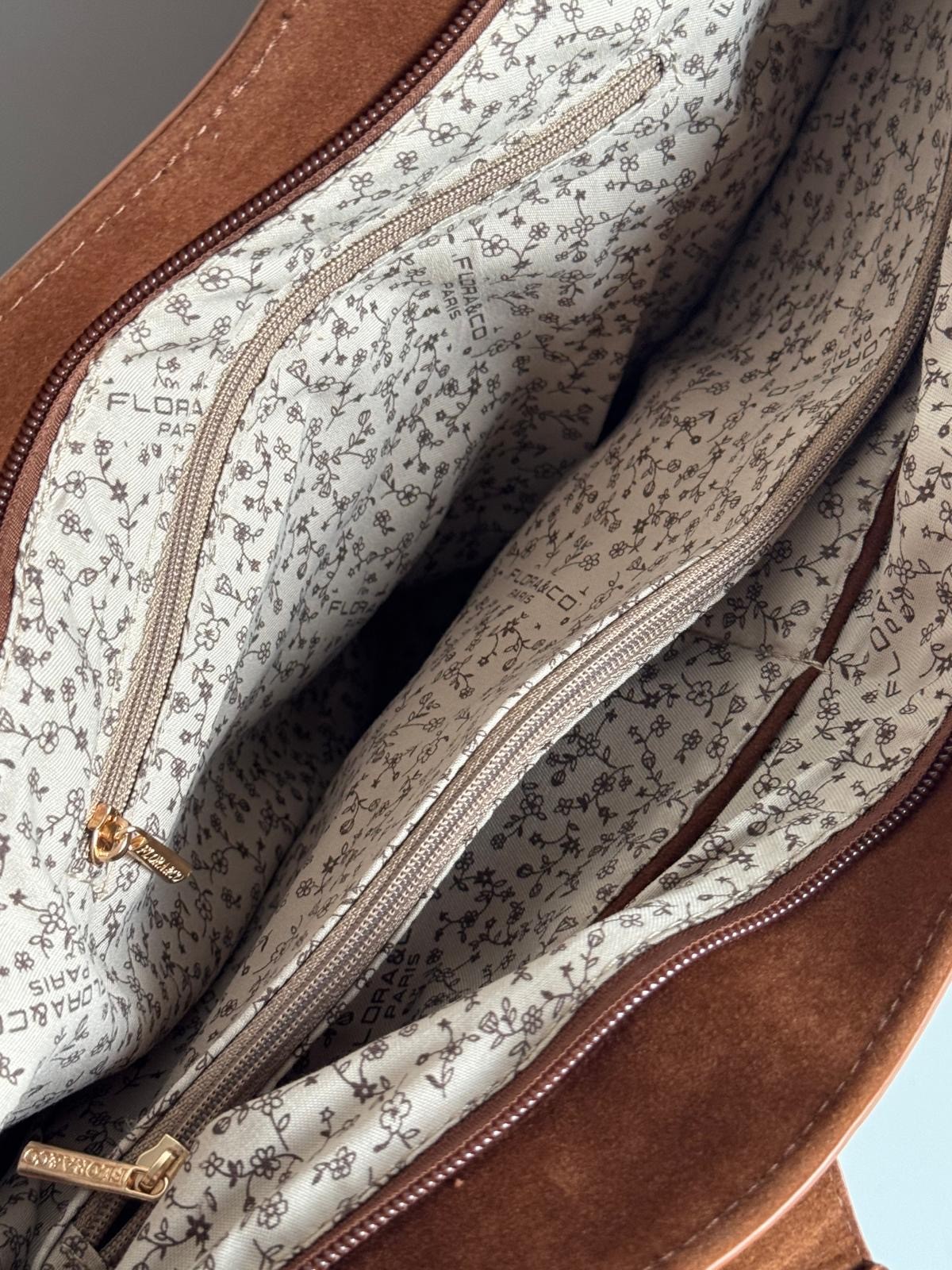 Torebka shopper Camelowa Flora&co. - obrazek 6