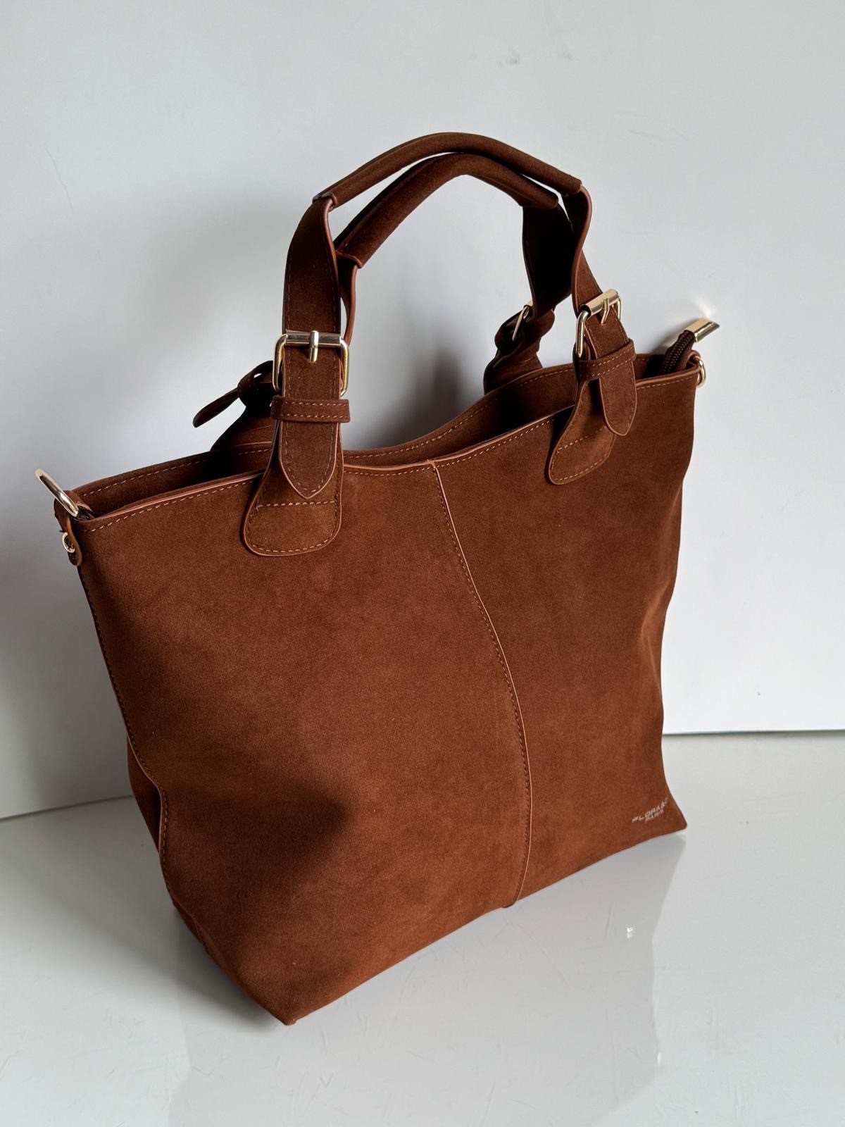 Torebka shopper Camelowa Flora&co. - obrazek 8