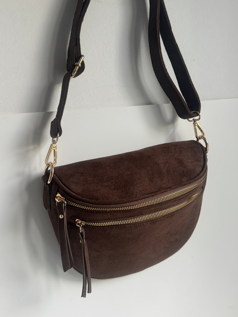 Torebka nerka czekoladowa eco zamszowa większa Gallantry - obrazek 5