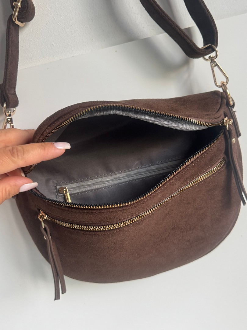 Torebka nerka czekoladowa eco zamszowa większa Gallantry - obrazek 7