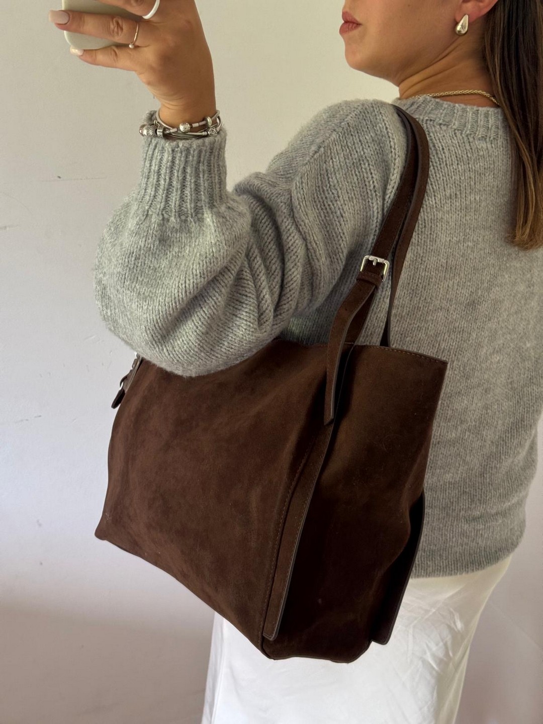 Torebka shopper czekoladowa Flora&co zawieszka Duża - obrazek 6