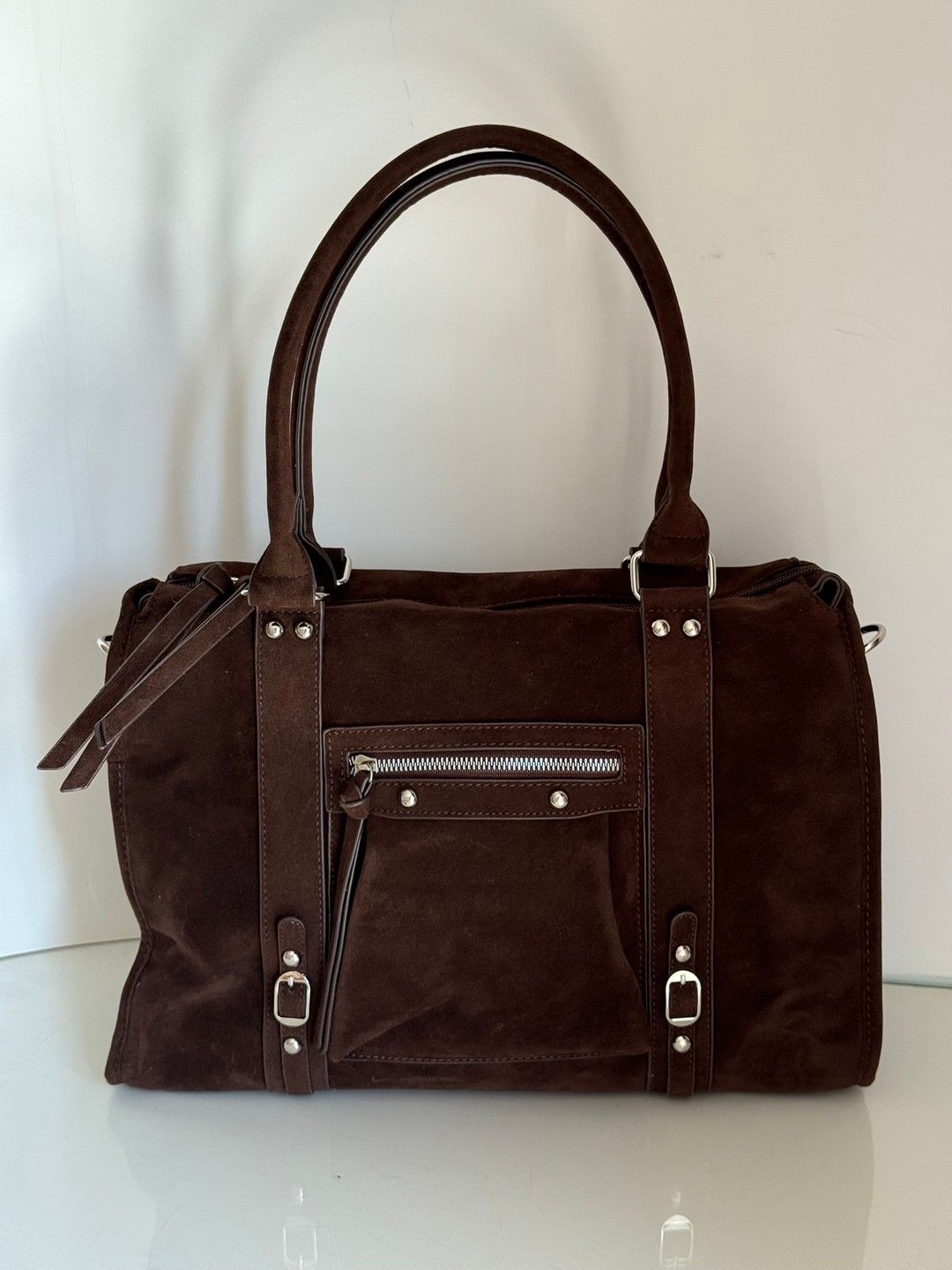 Torebka shopper czekoladowa Flora&co. - obrazek 4