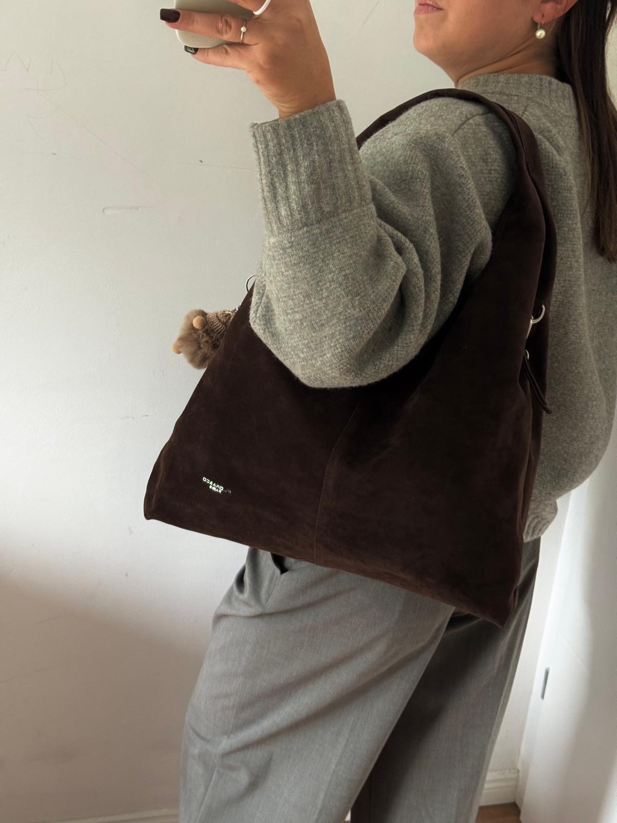 Torebka shopper worek czekoladowa Flora&co Duża - obrazek 3