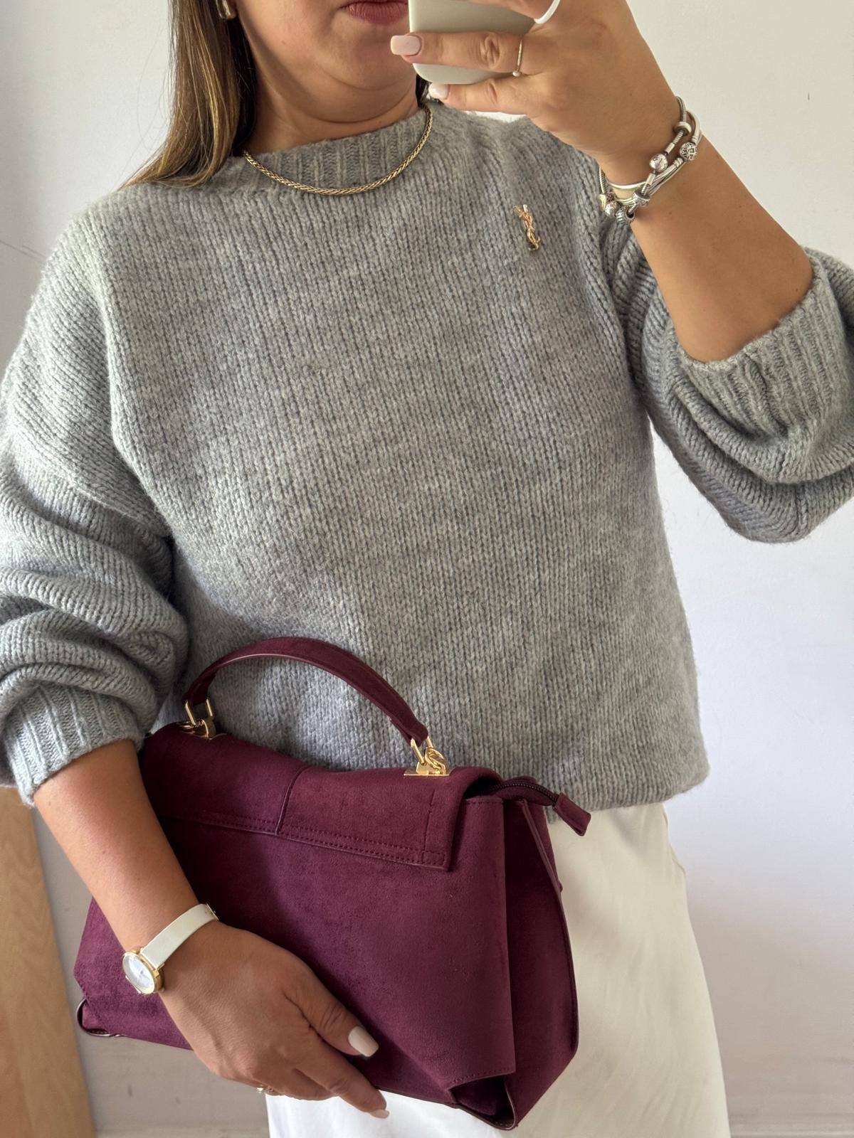 Torebka kuferek bordowa eco zamsz Gallantry - obrazek 6