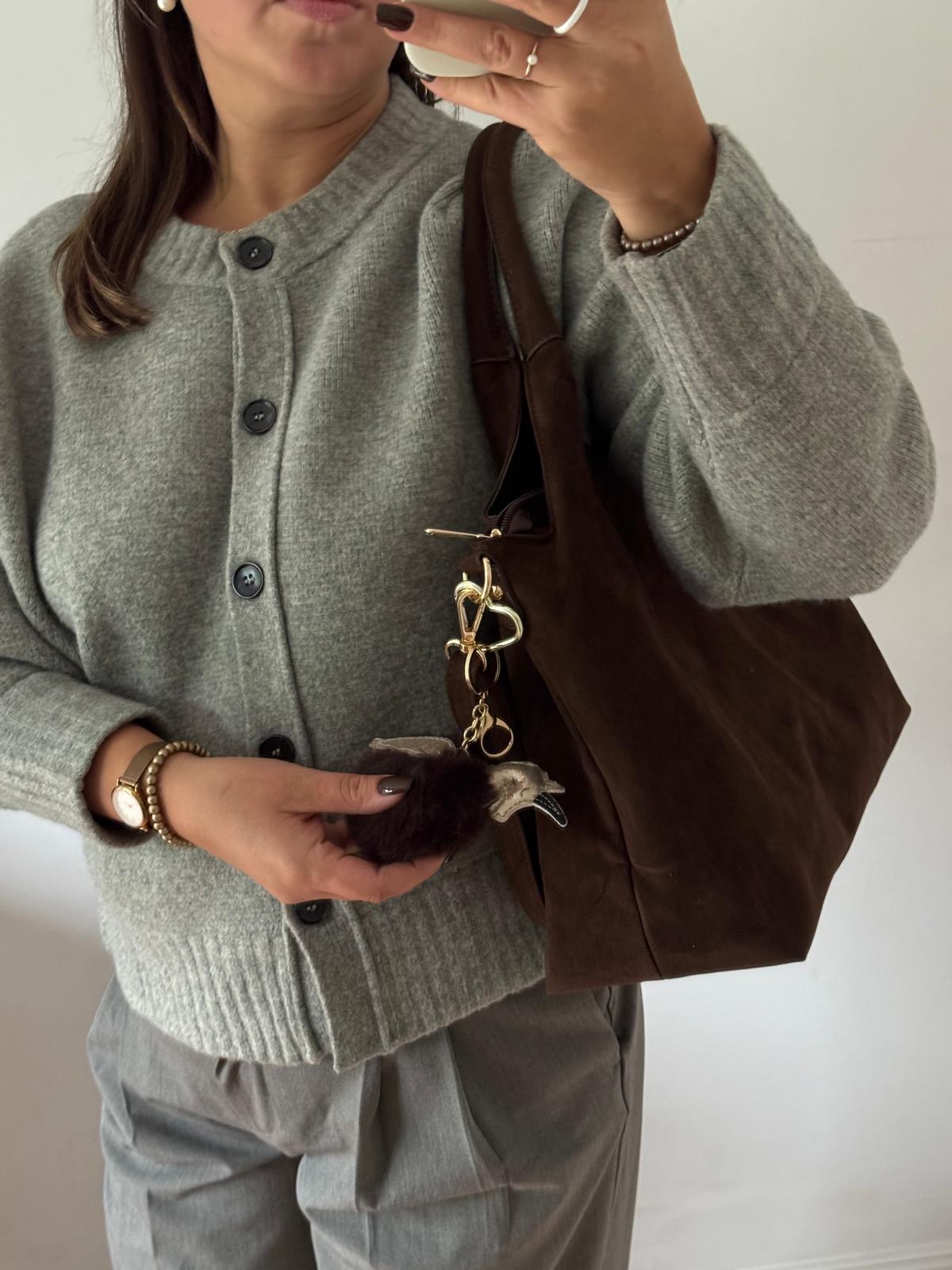 Torebka shopper worek czekoladowa Flora&co Duża - obrazek 5