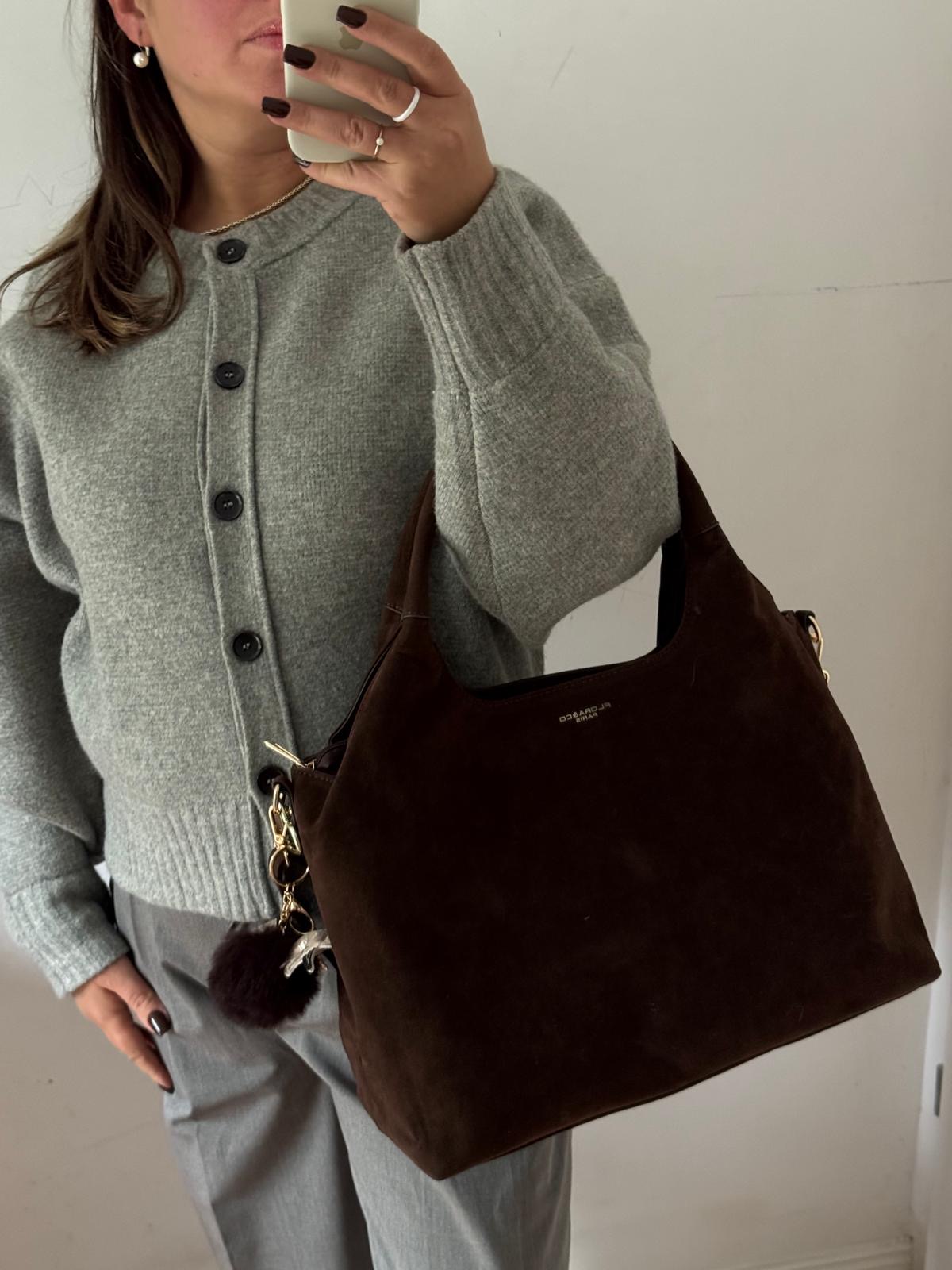 Torebka shopper worek czekoladowa Flora&co Duża - obrazek 2