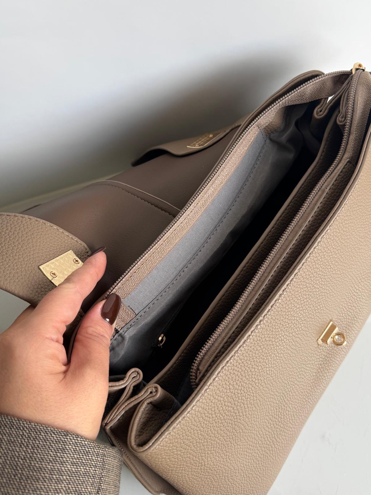 Torebka kuferek taupe Gallantry - obrazek 6