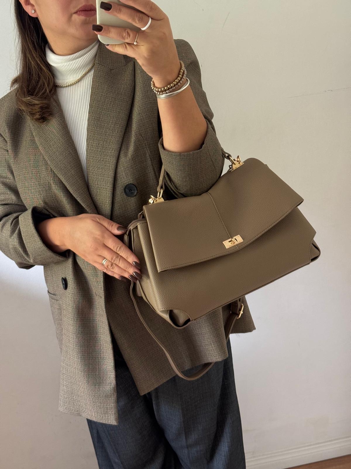 Torebka kuferek taupe Gallantry