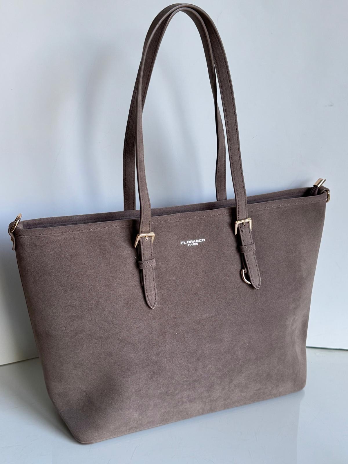 Torebka shopper taupe Flora&co Duża - obrazek 2