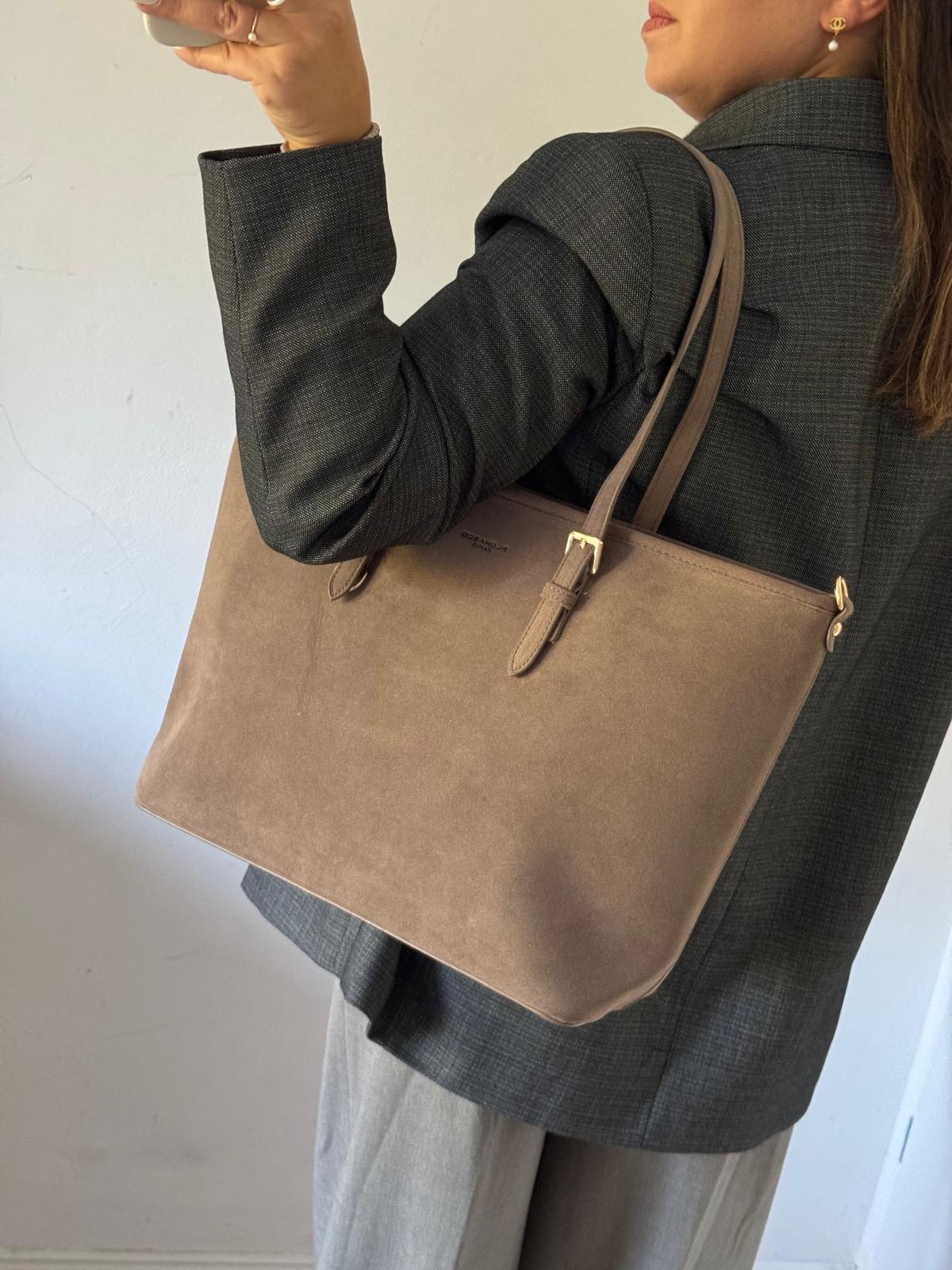 Torebka shopper taupe Flora&co Duża - obrazek 7