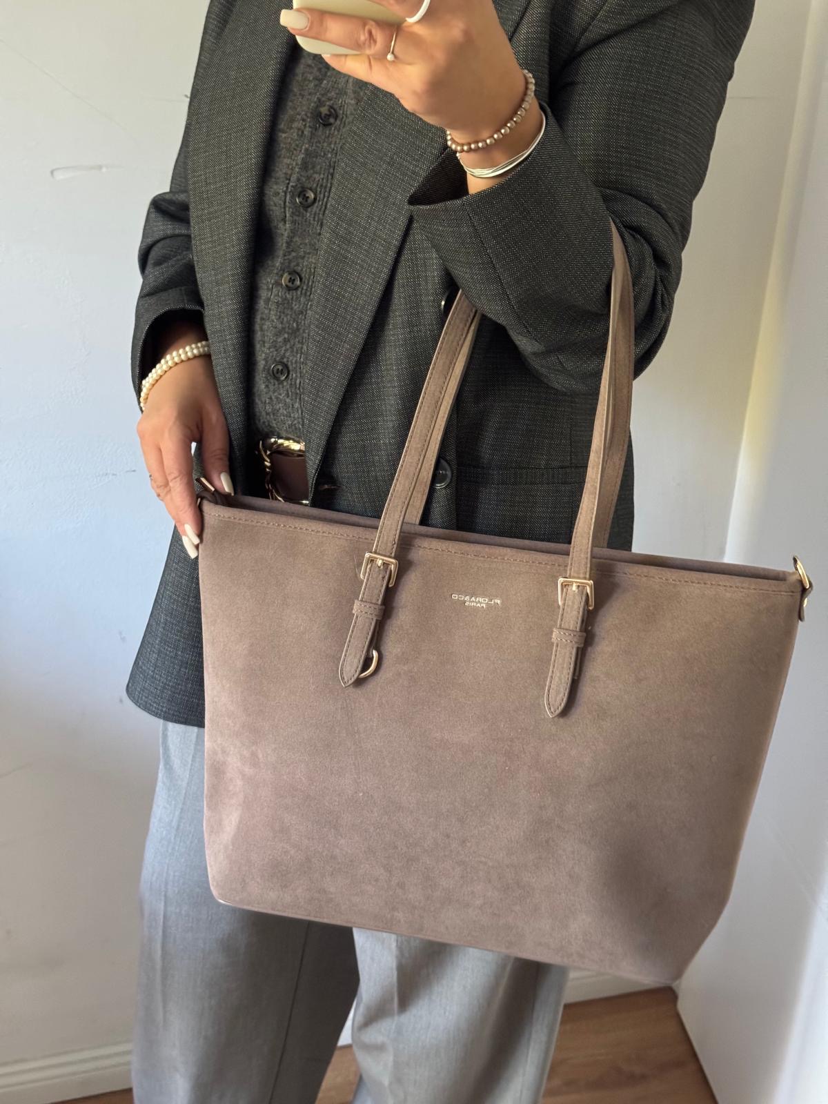 Torebka shopper taupe Flora&co Duża