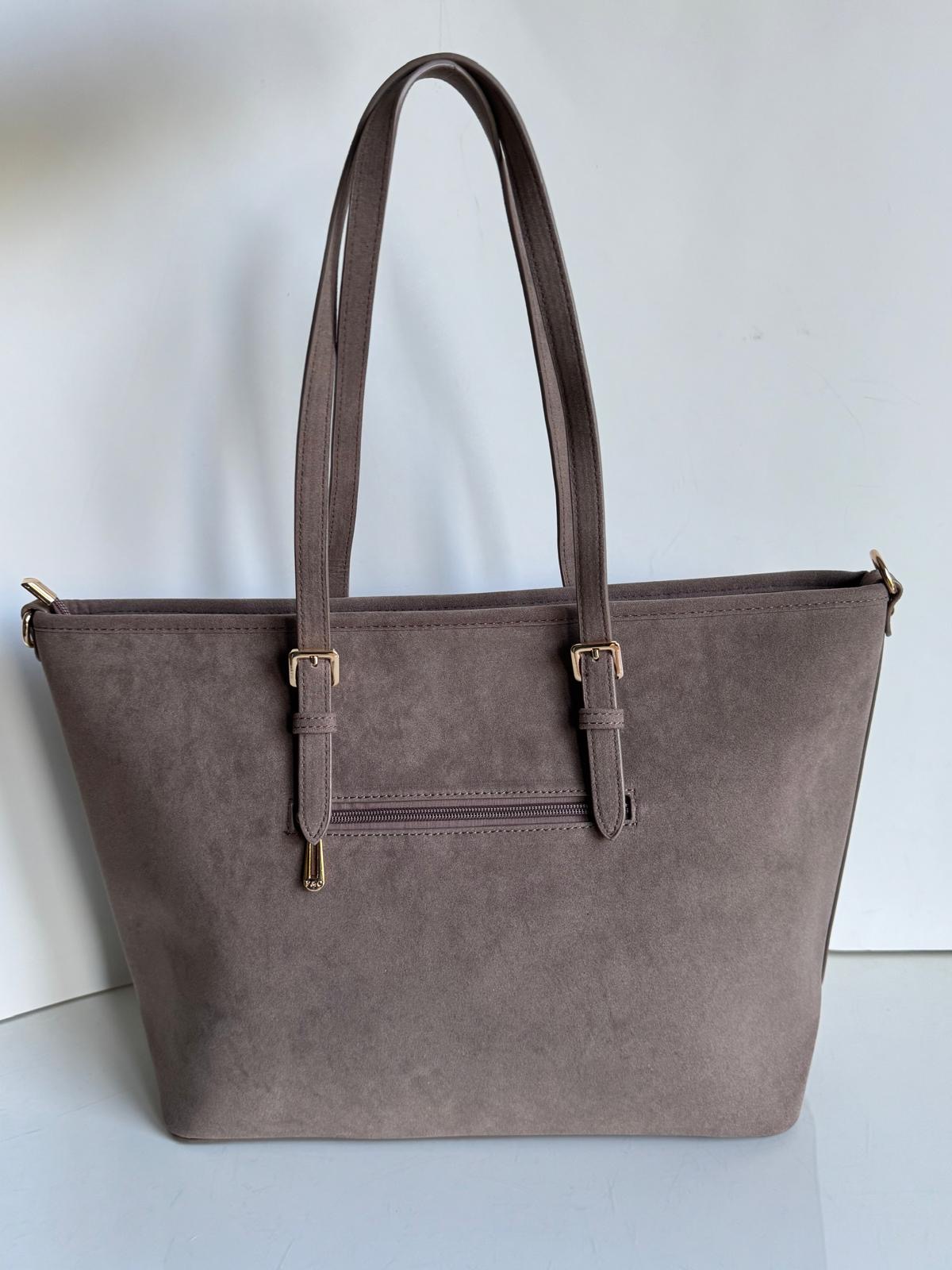 Torebka shopper taupe Flora&co Duża - obrazek 9
