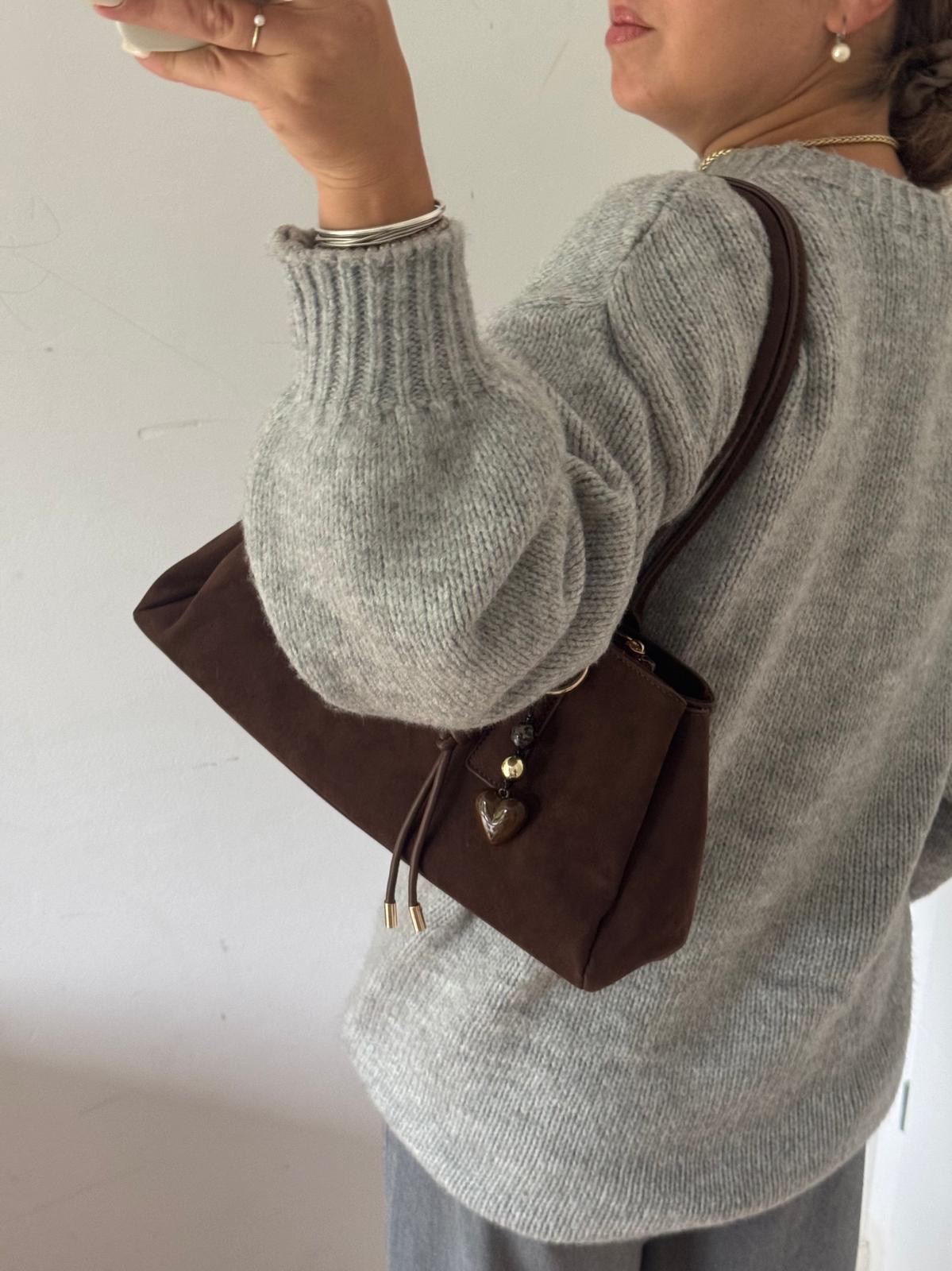 Torebka "jamnik" czekoladowa + zawieszka - obrazek 3