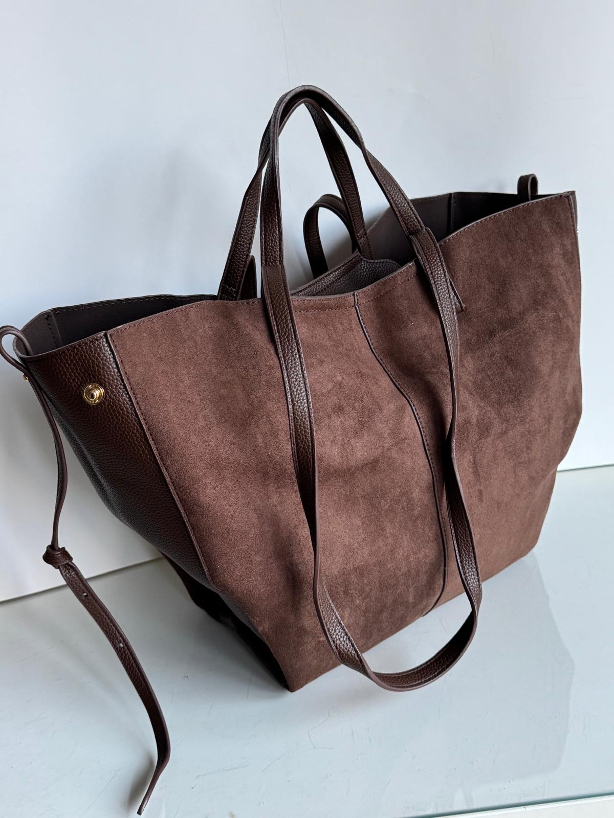 Torebka shopper Gallantry 2w1 brązowa - obrazek 4