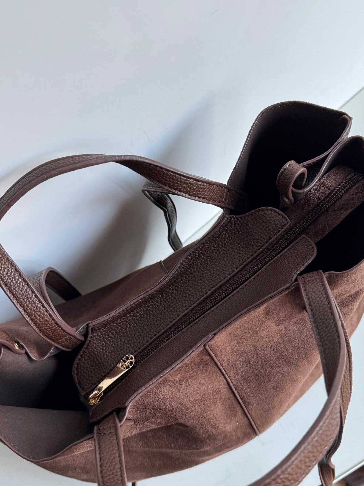 Torebka shopper Gallantry 2w1 brązowa - obrazek 7