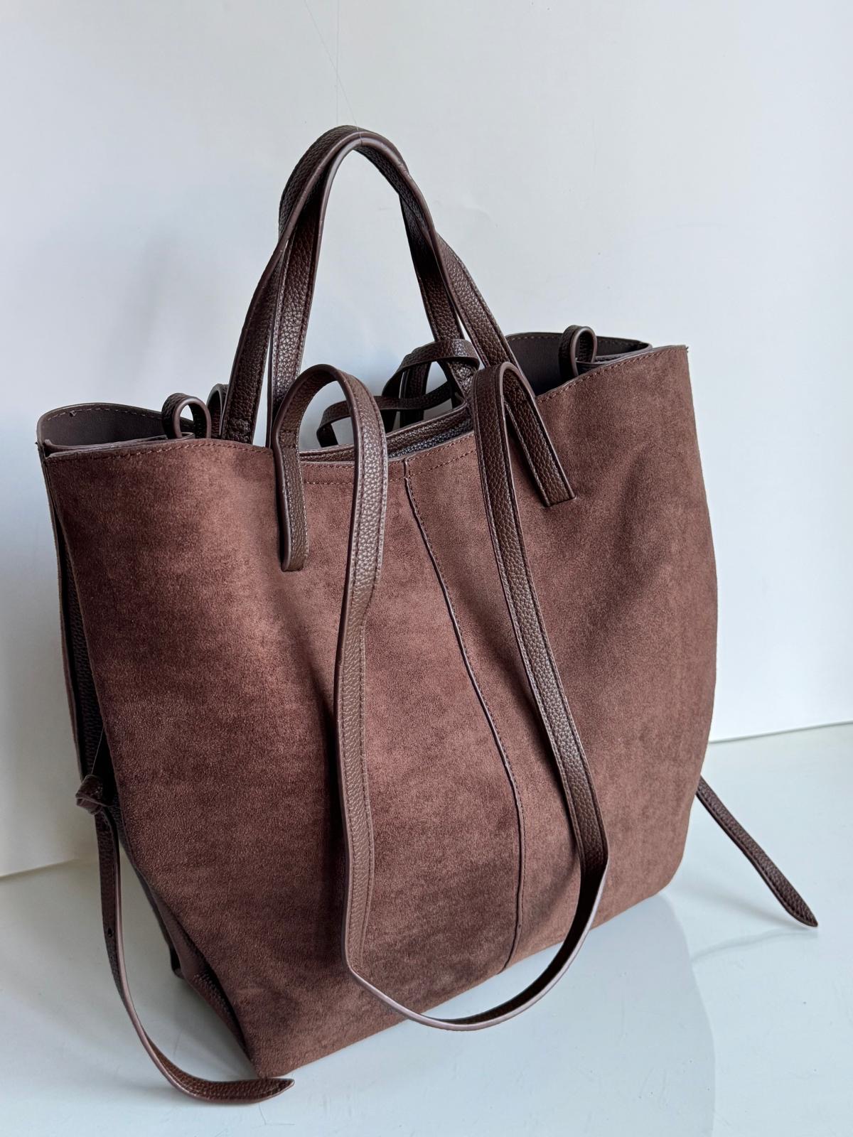 Torebka shopper Gallantry 2w1 brązowa - obrazek 8