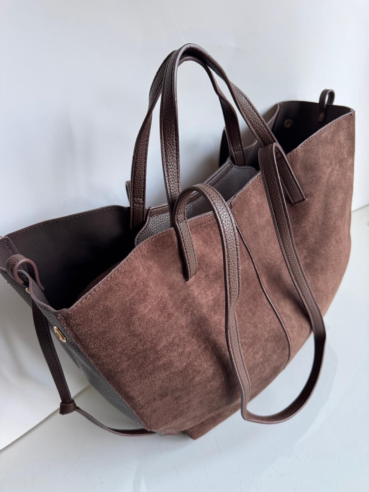 Torebka shopper Gallantry 2w1 brązowa - obrazek 10