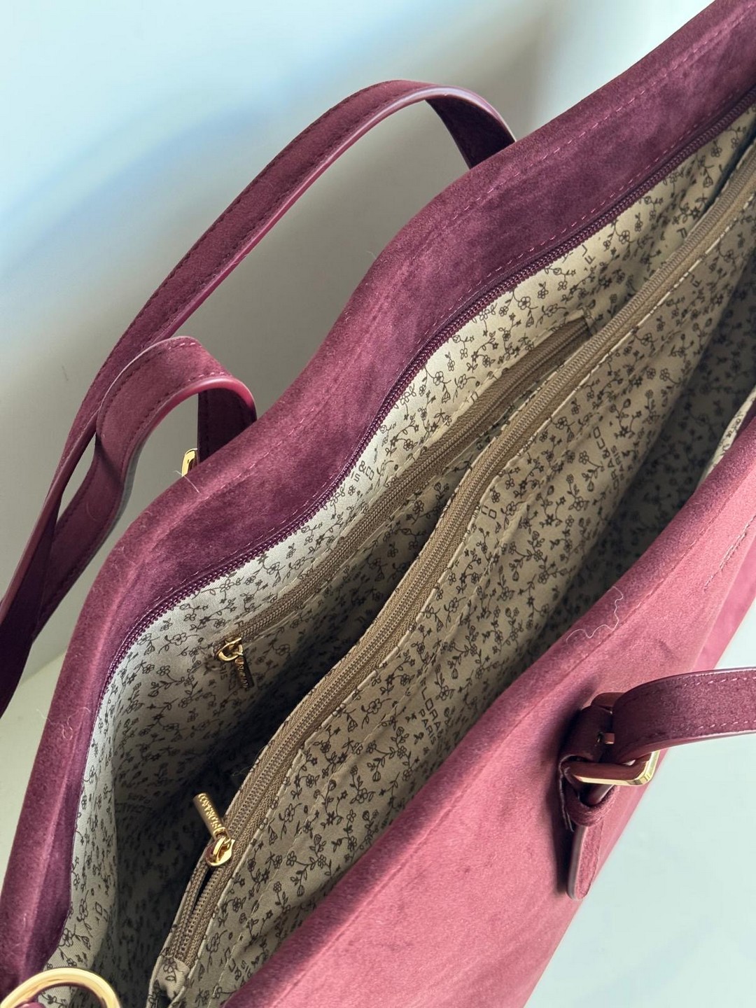 Torebka shopper bordowa Flora&co Duża - obrazek 3