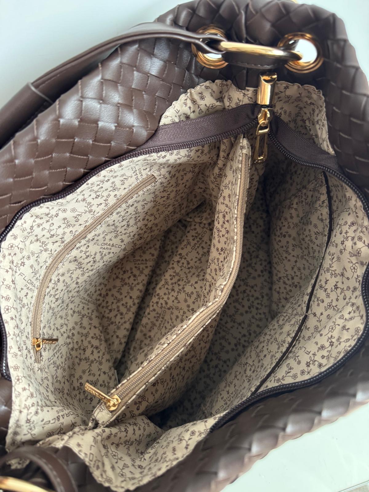 Torebka worek plecionka czekoladowy - obrazek 6