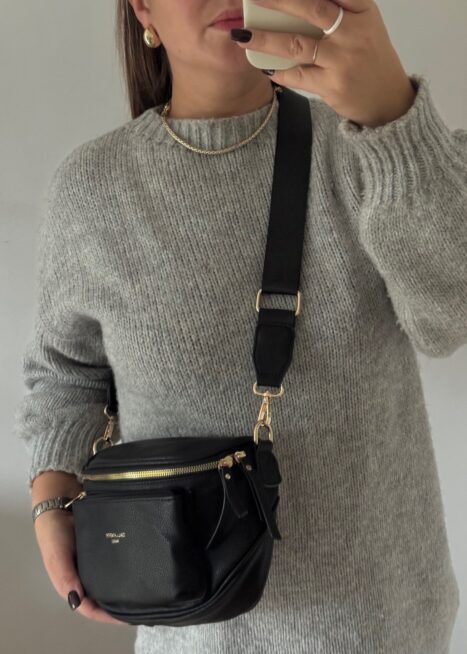 czarna nerka z kieszonką