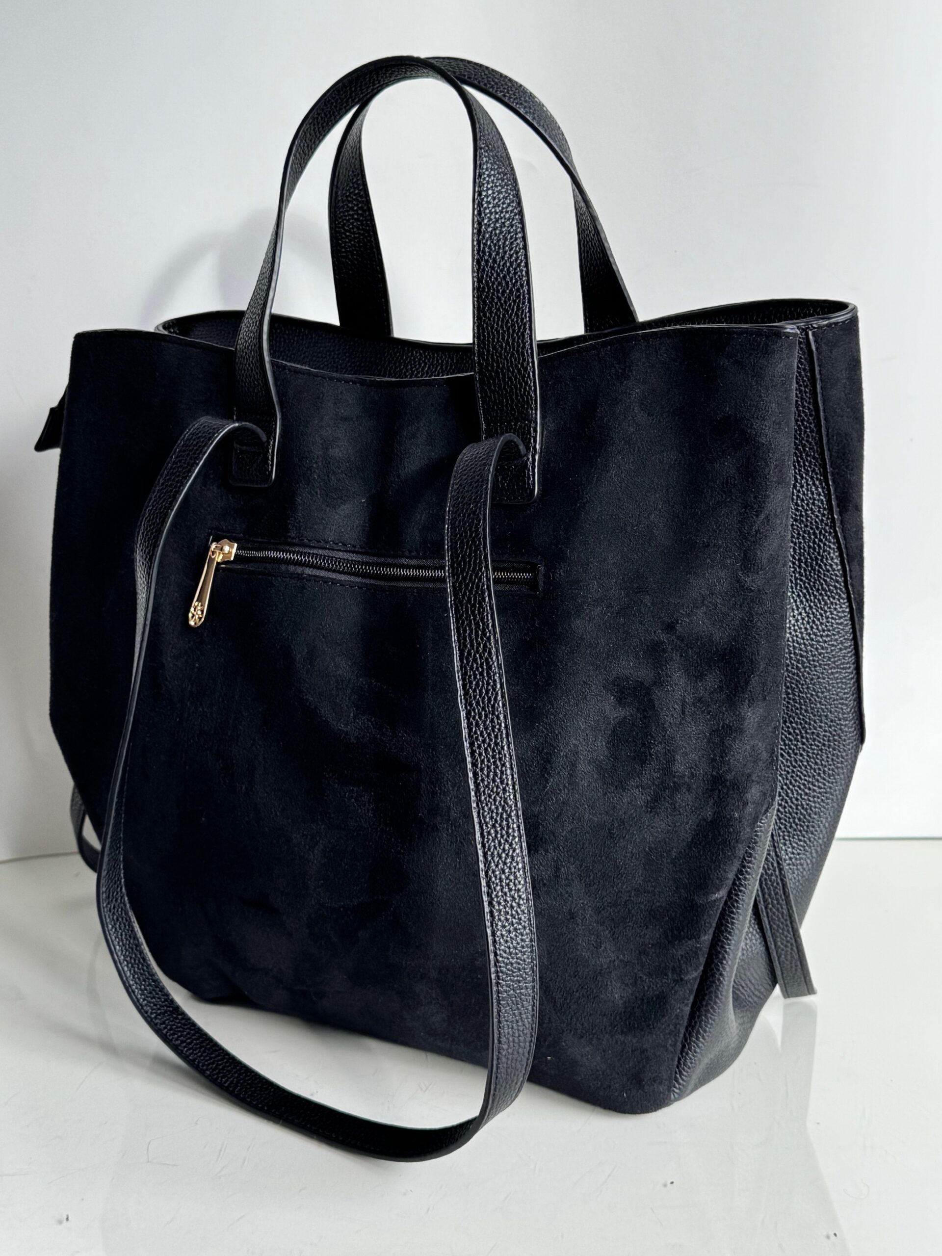 Torebka shopper Gallantry 2w1 czarna sztywna - obrazek 3