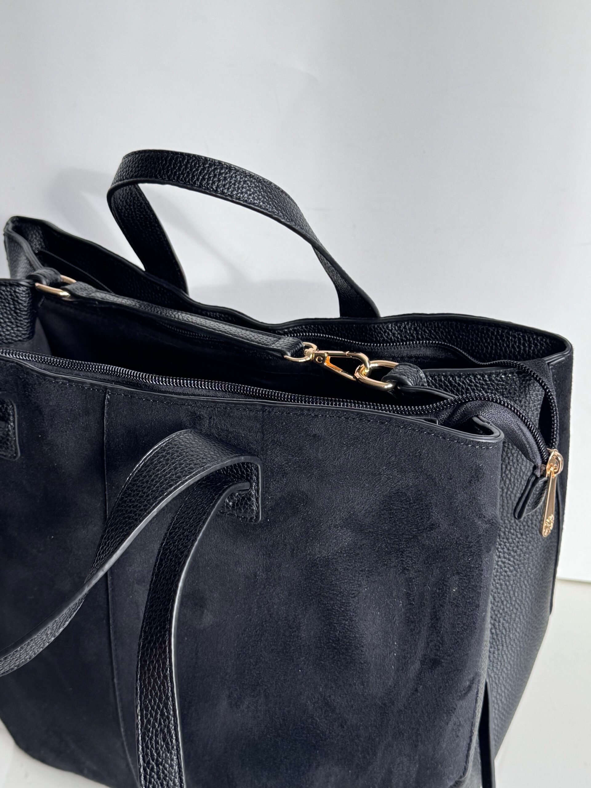 Torebka shopper Gallantry 2w1 czarna sztywna - obrazek 4