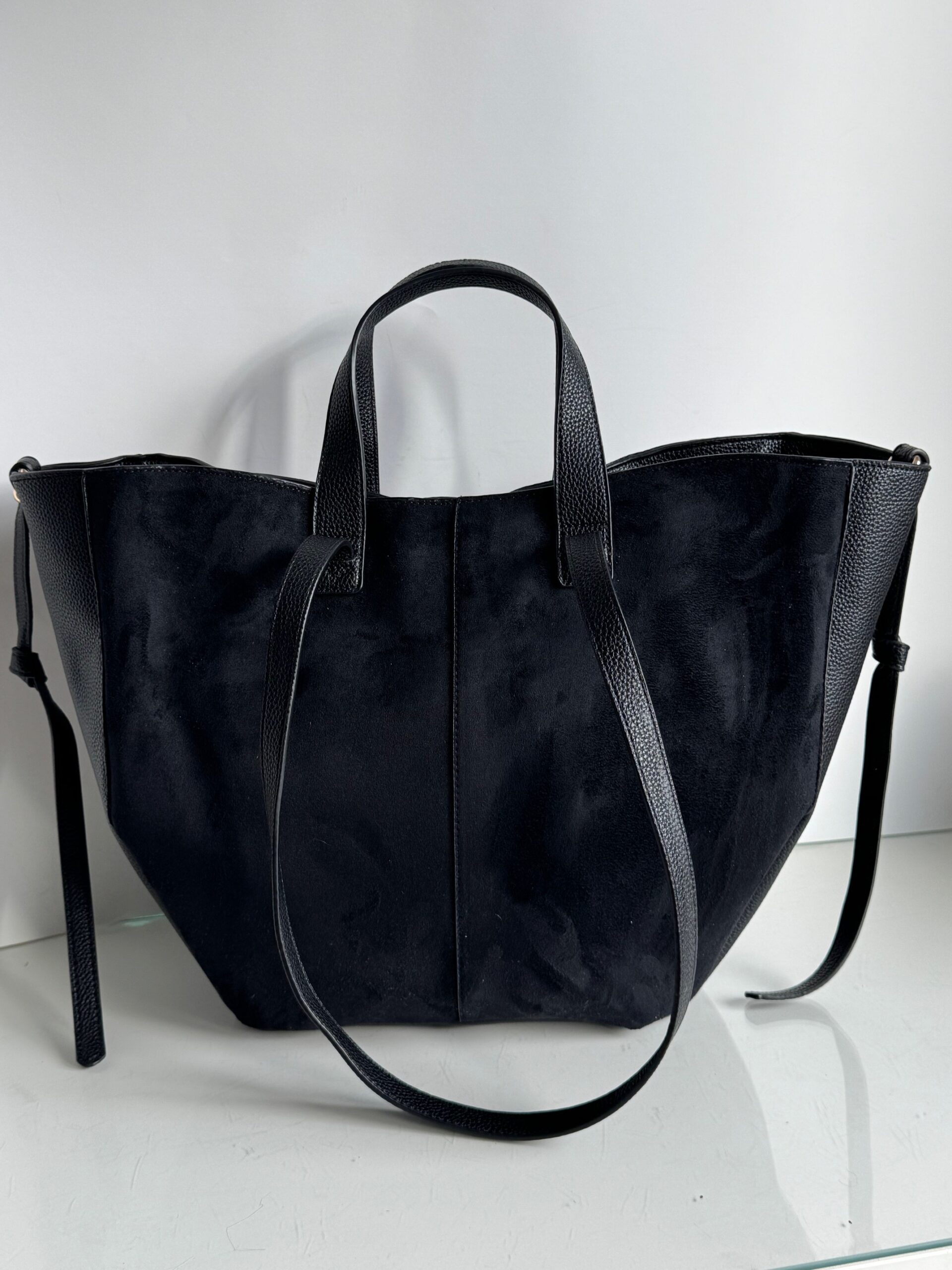 Torebka shopper Gallantry 2w1 czarna sztywna - obrazek 2