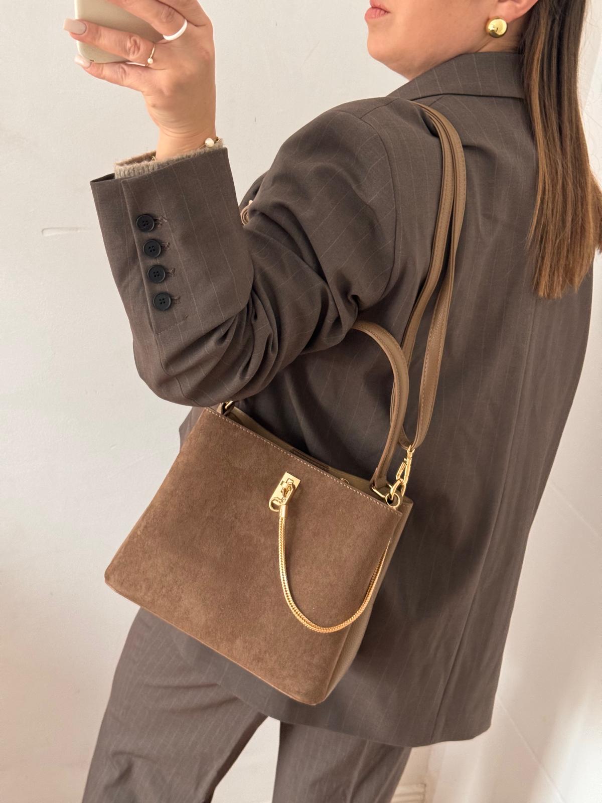 Torebka kuferek dark taupe Gallantry - obrazek 2