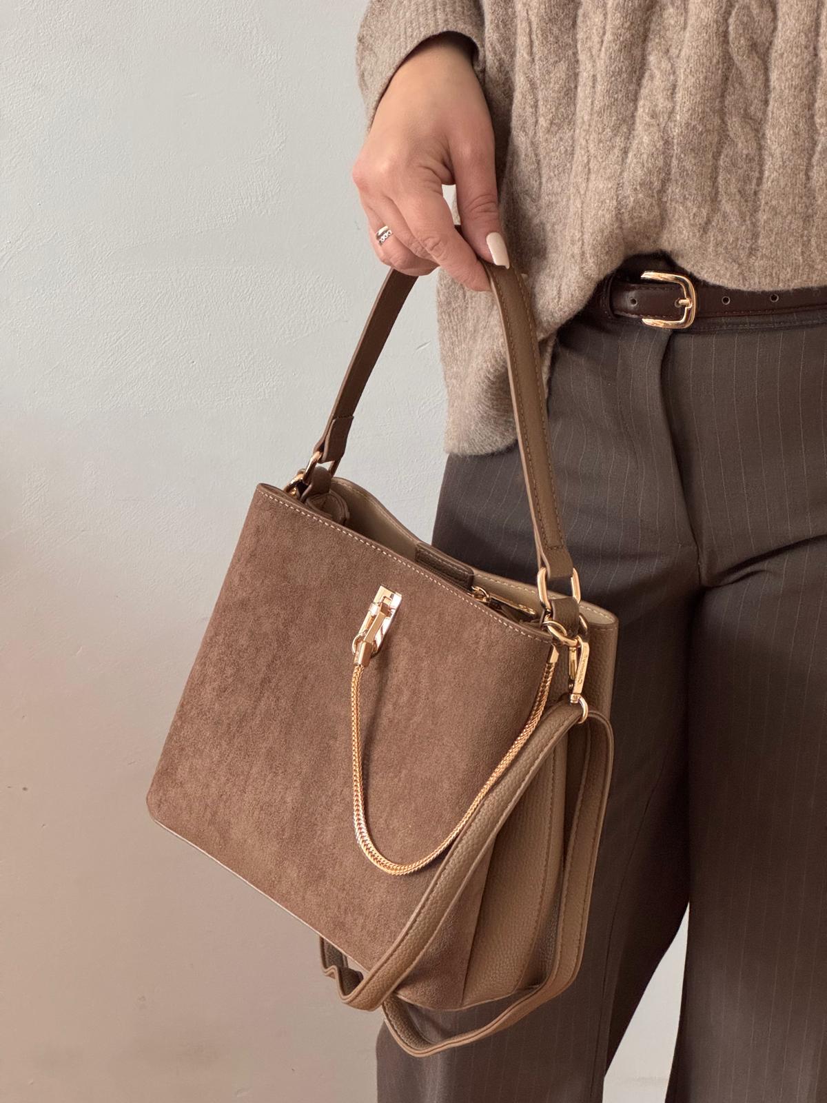 Torebka kuferek dark taupe Gallantry - obrazek 3