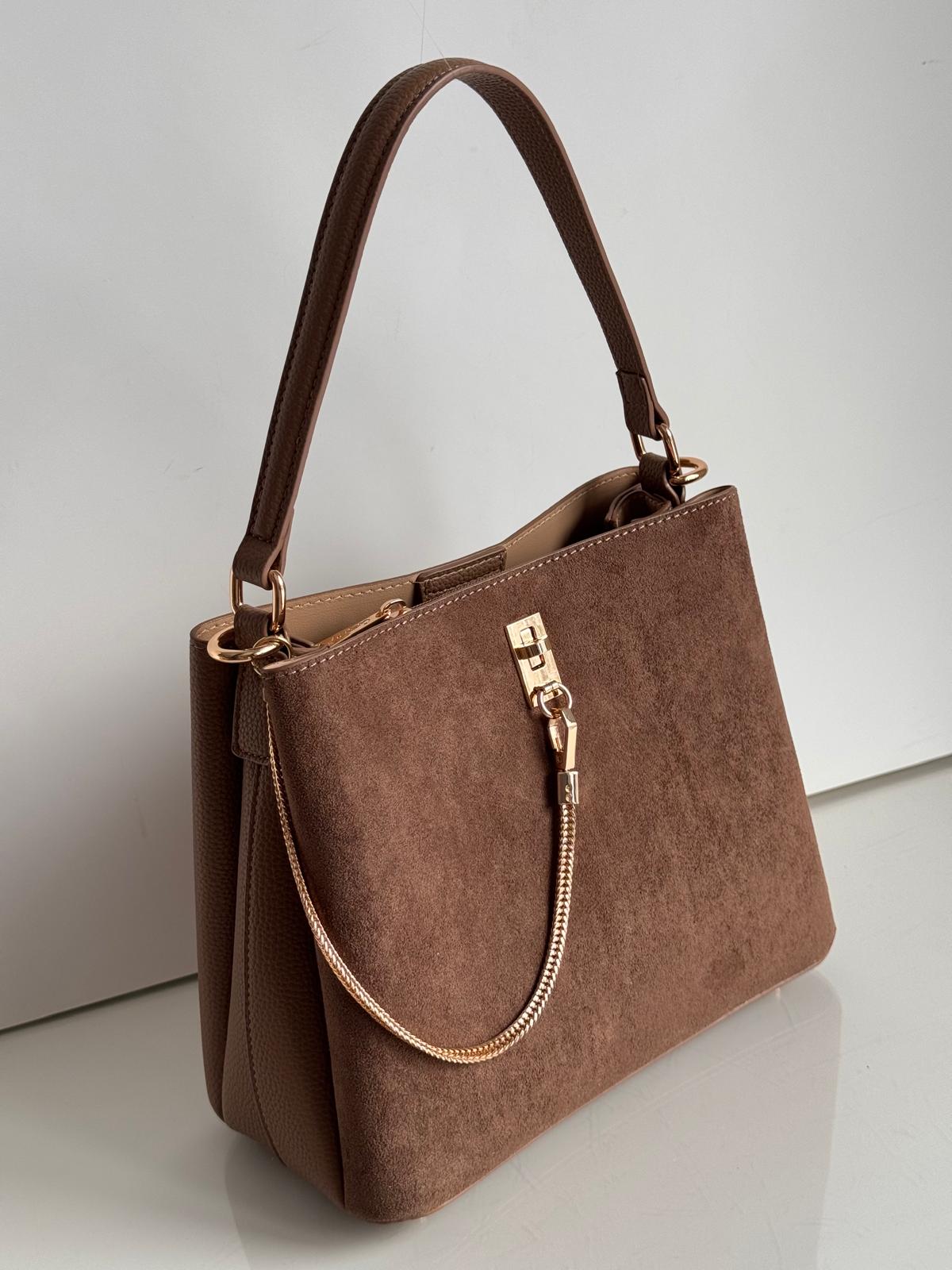 Torebka kuferek dark taupe Gallantry - obrazek 5