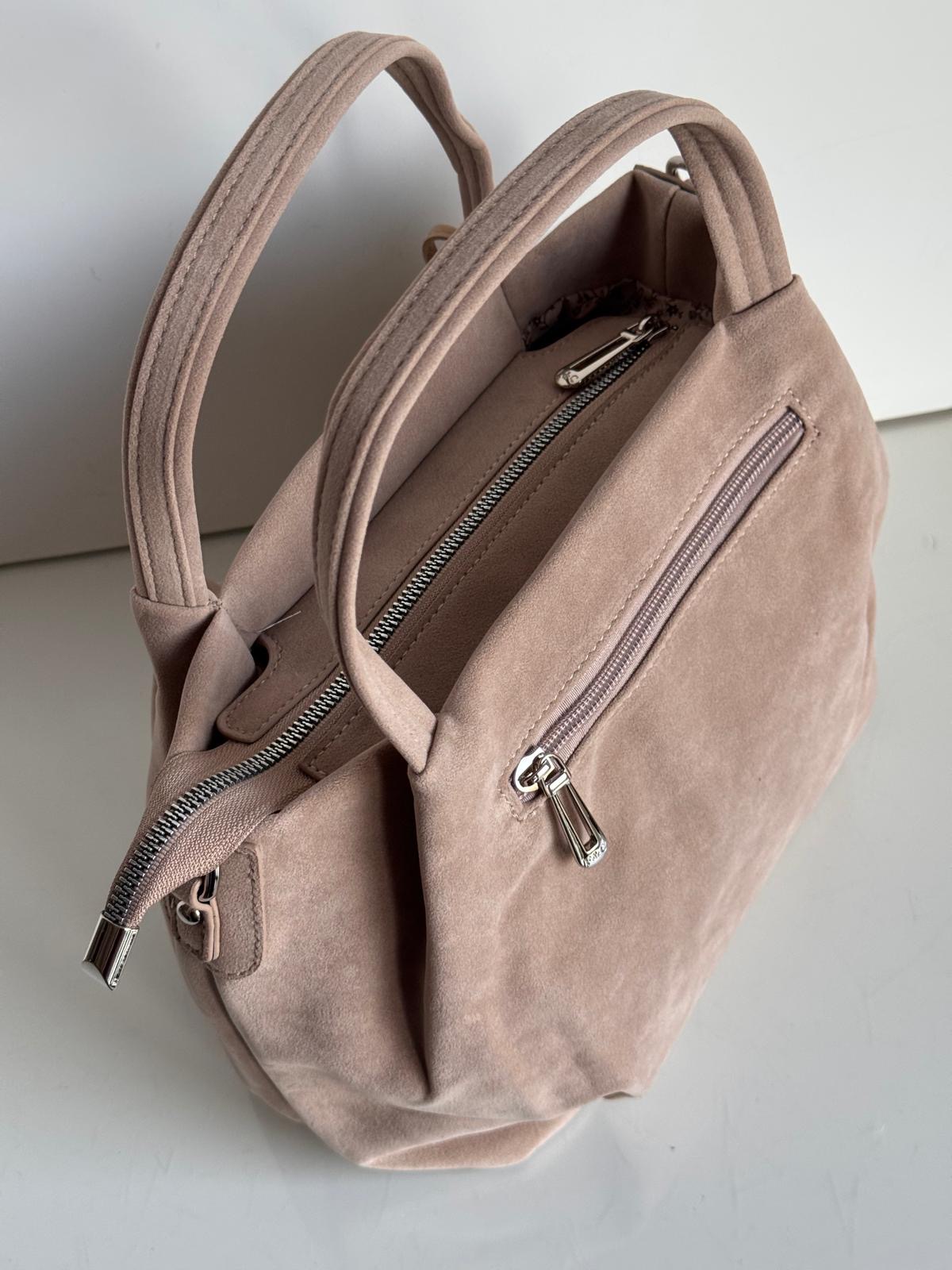 Torebka kuferek taupe eco zamsz piesek - obrazek 6