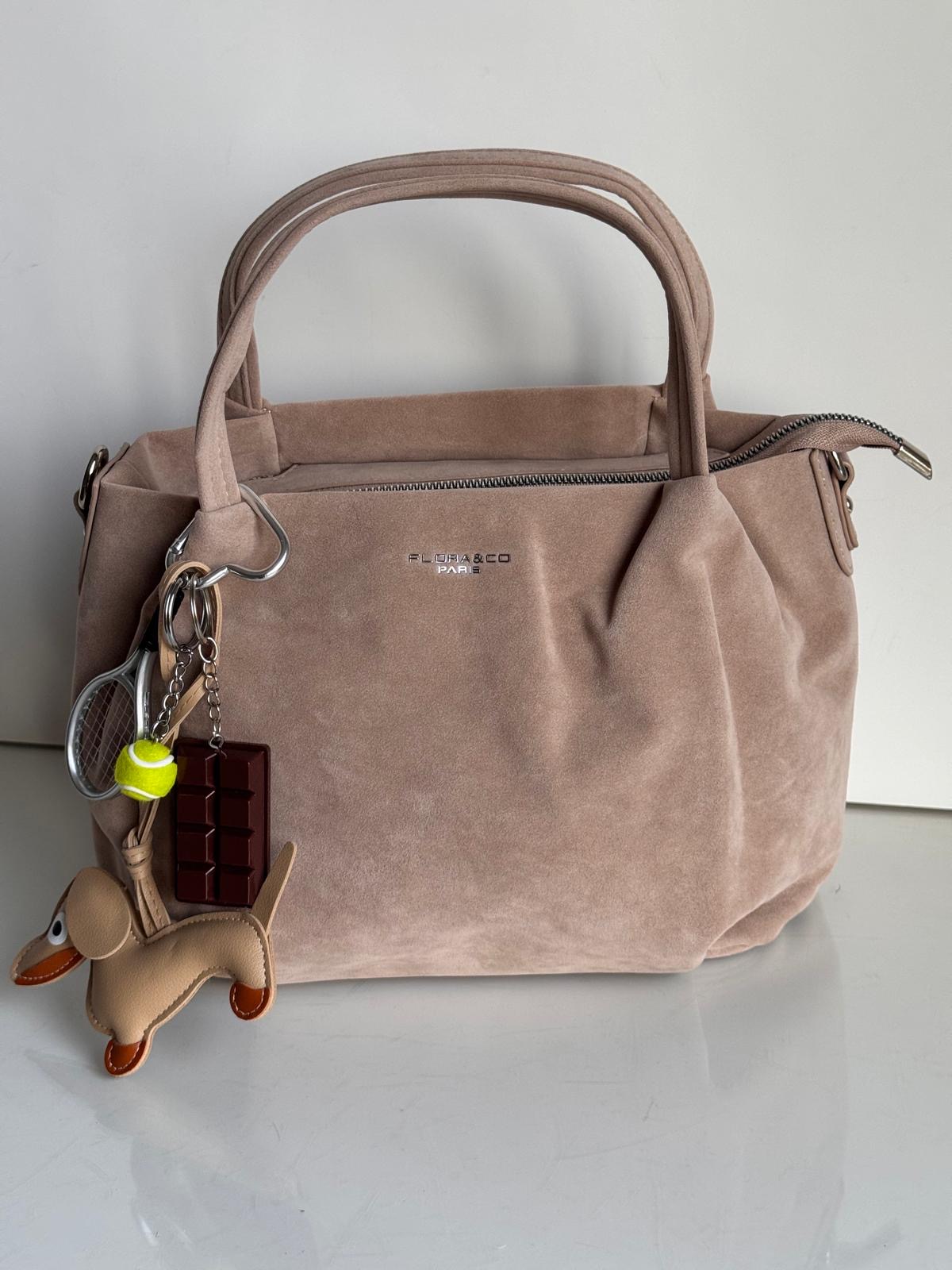 Torebka kuferek taupe eco zamsz piesek - obrazek 5