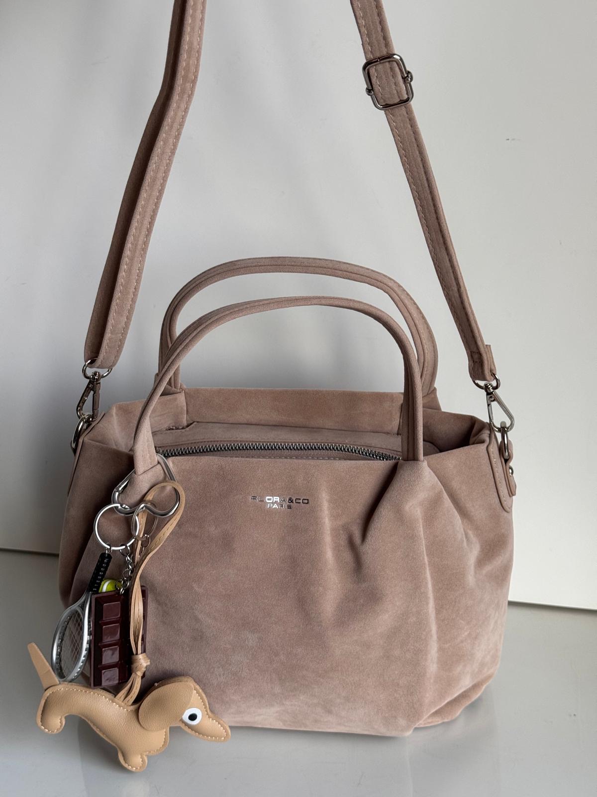 Torebka kuferek taupe eco zamsz piesek - obrazek 8