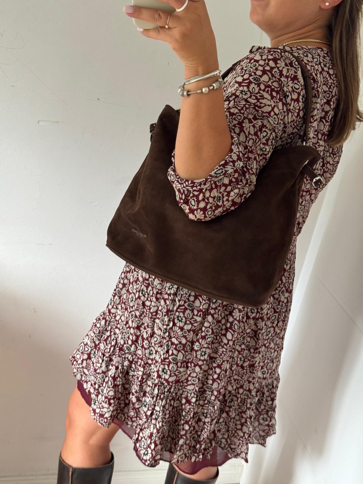 Torebka worek czekoladowy eco zamsz - obrazek 3