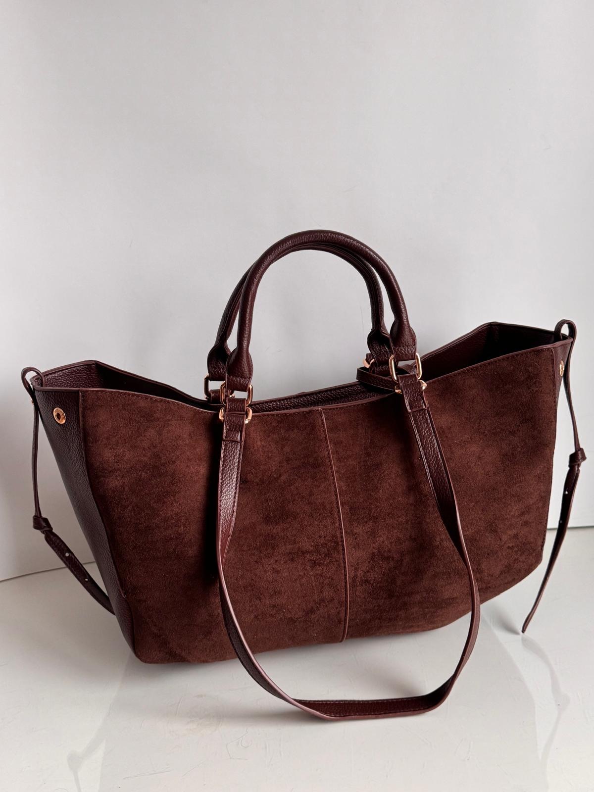 Torebka shopper Gallantry 2w1 brązowa - obrazek 6