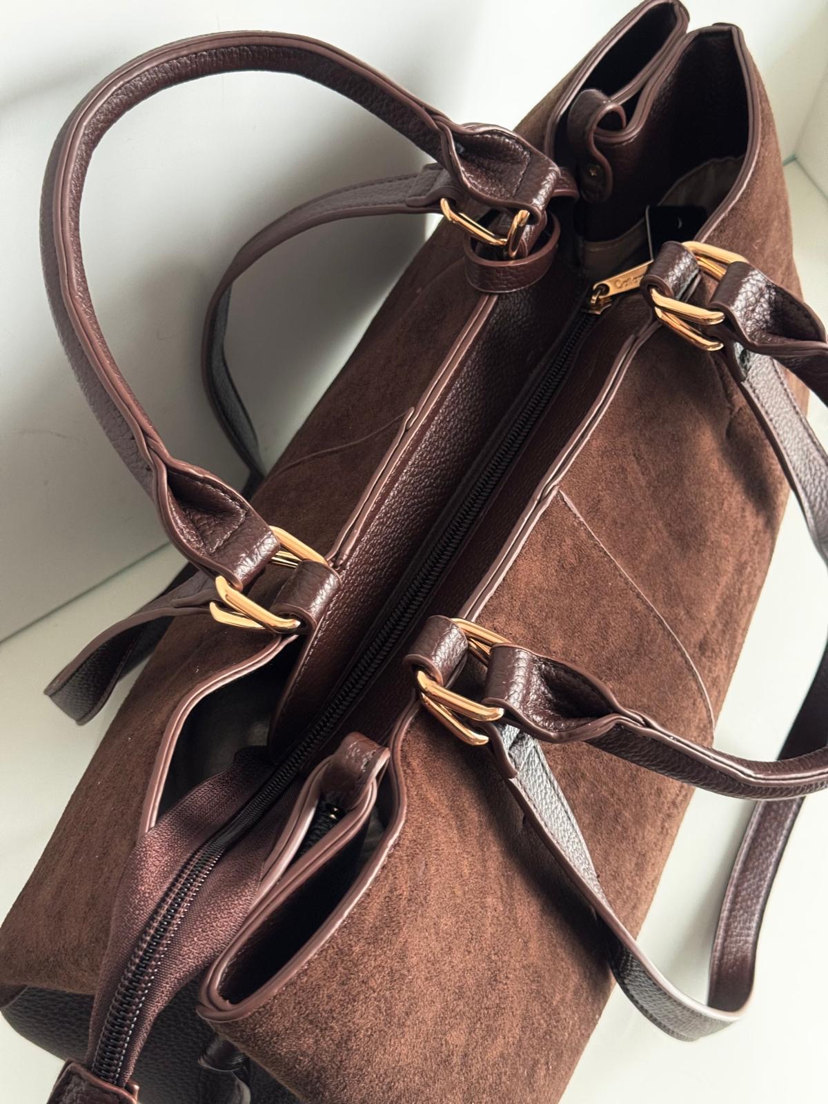 Torebka shopper Gallantry 2w1 brązowa - obrazek 9