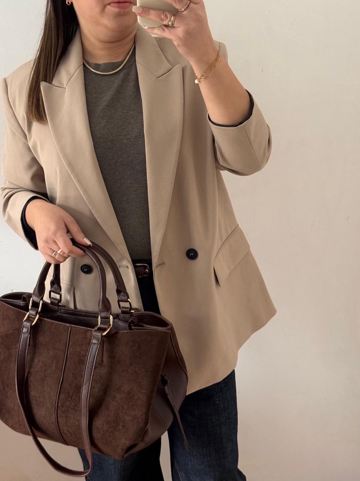 Torebka shopper Gallantry 2w1 brązowa - obrazek 3