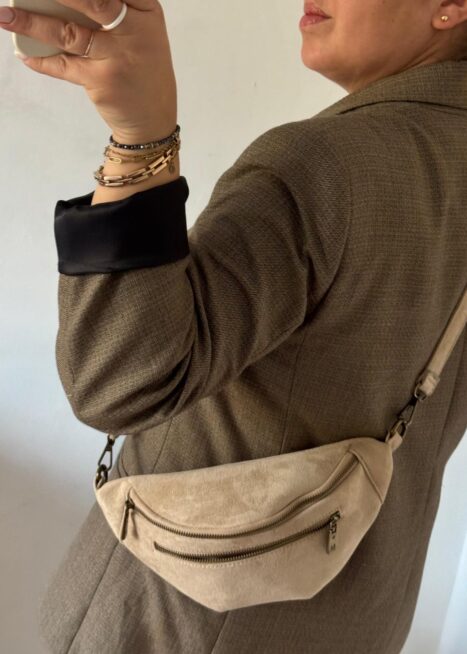 Torebka nerka eco zamsz beżowa Mandoline