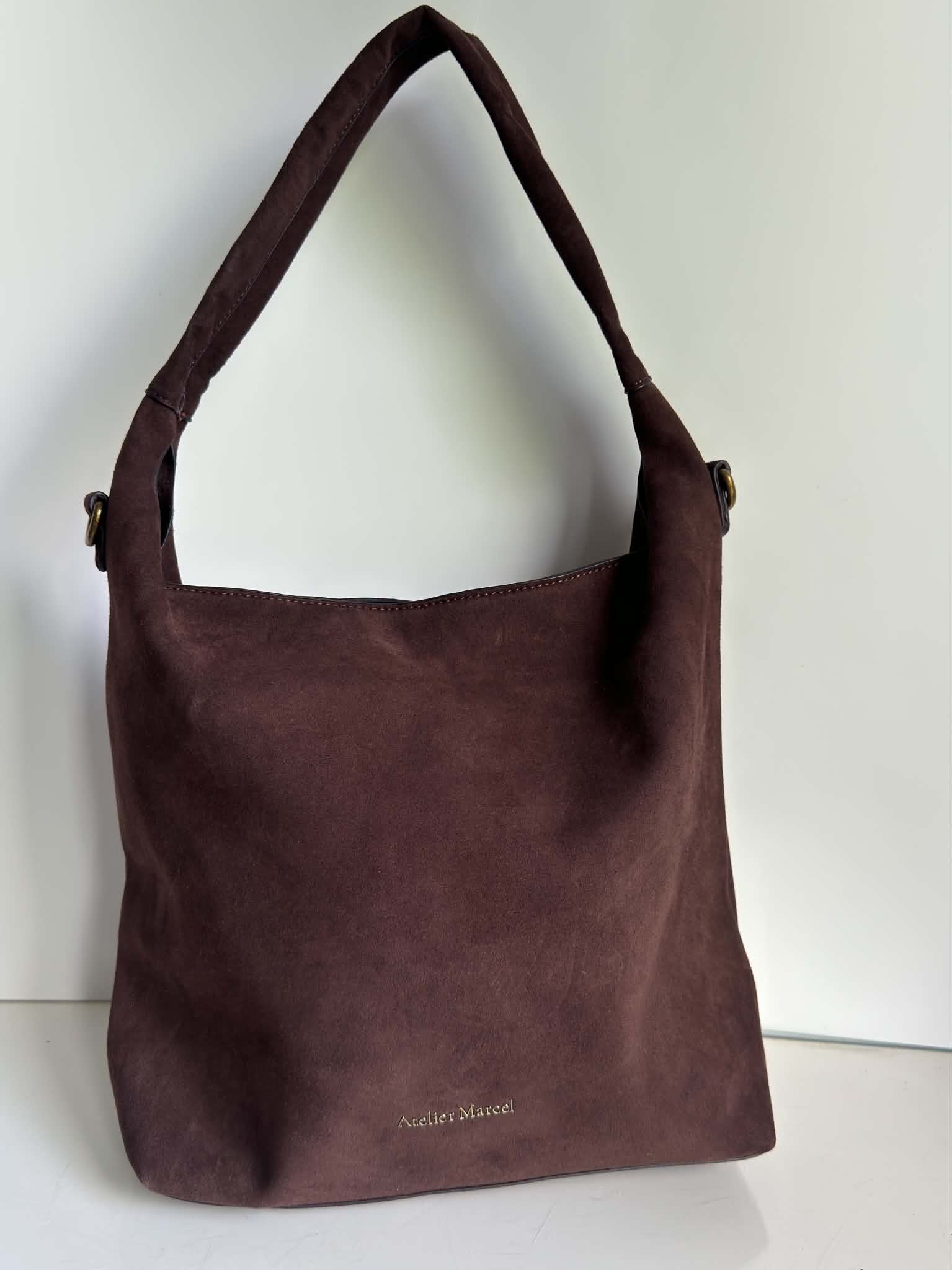 Torebka worek czekoladowy eco zamsz 2w1 - obrazek 4