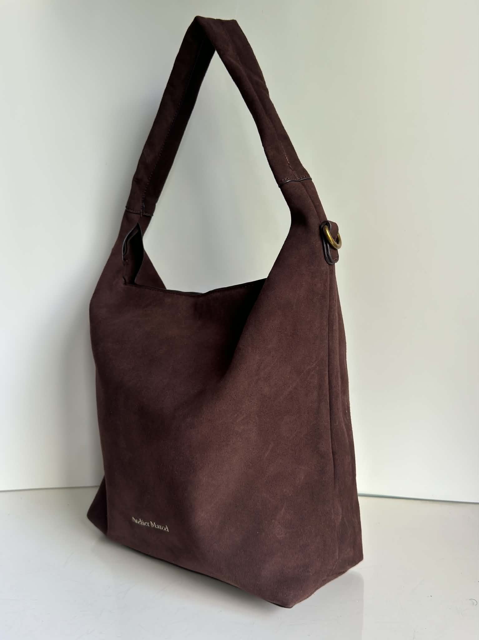 Torebka worek czekoladowy eco zamsz 2w1 - obrazek 6