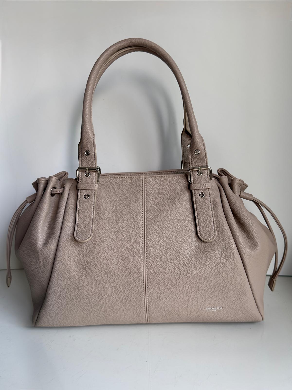 Torebka shopper A4 eco skóra beżowa Flora&co - obrazek 8